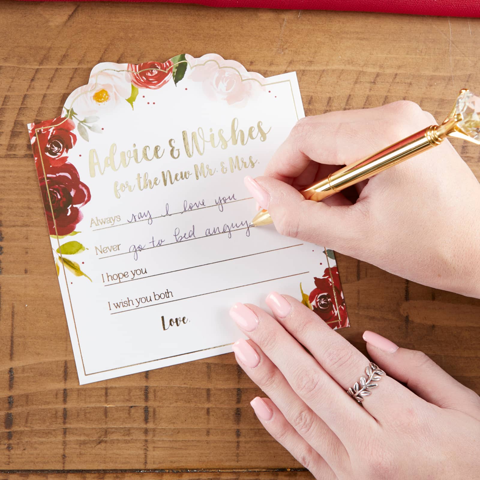 Kate Aspen® Burgundy Blush Wedding Advice Cards, 50ct.