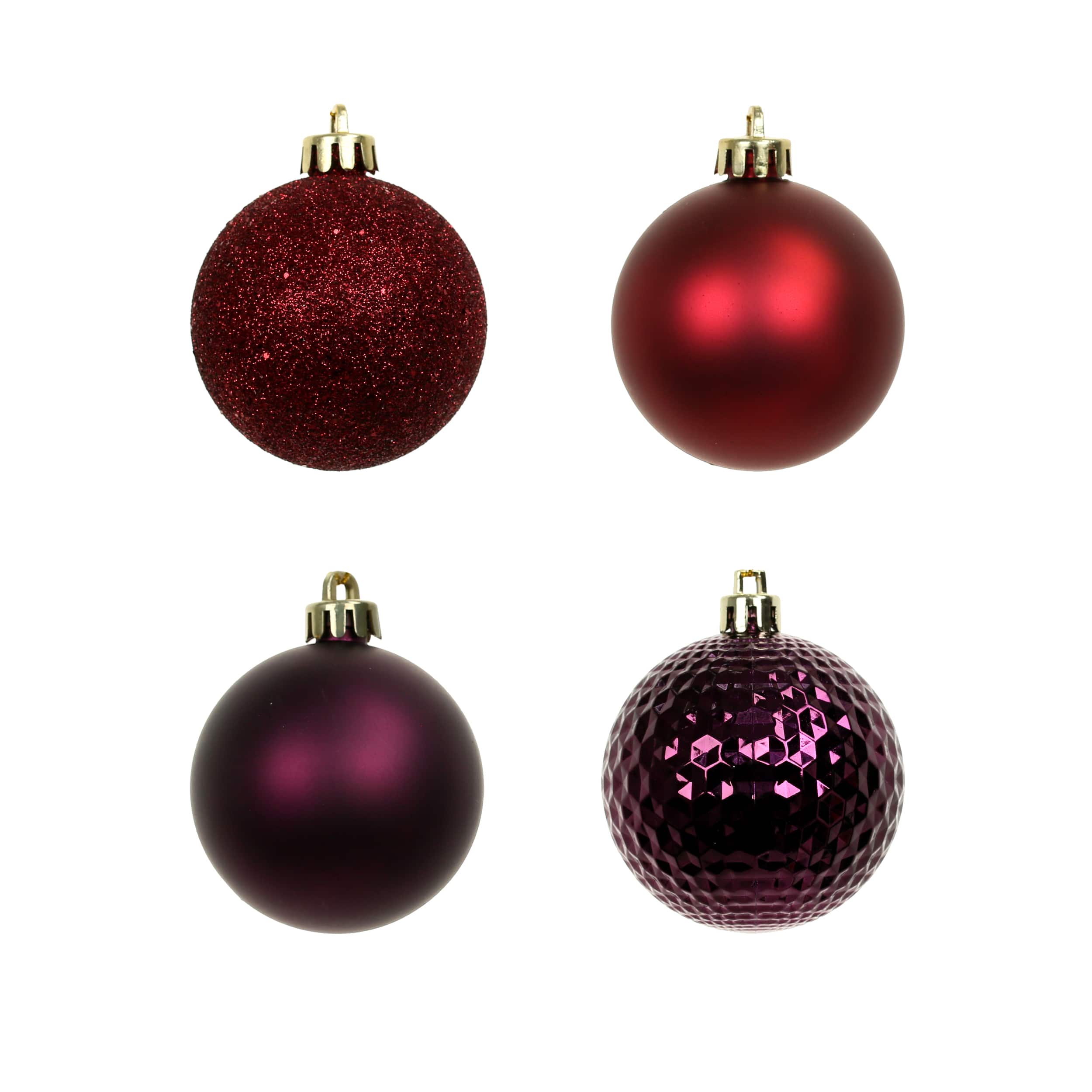 40 Pack 2&#x22; Berry Solid &#x26; Glitter Shatterproof Ball Ornaments by Ashland&#xAE;