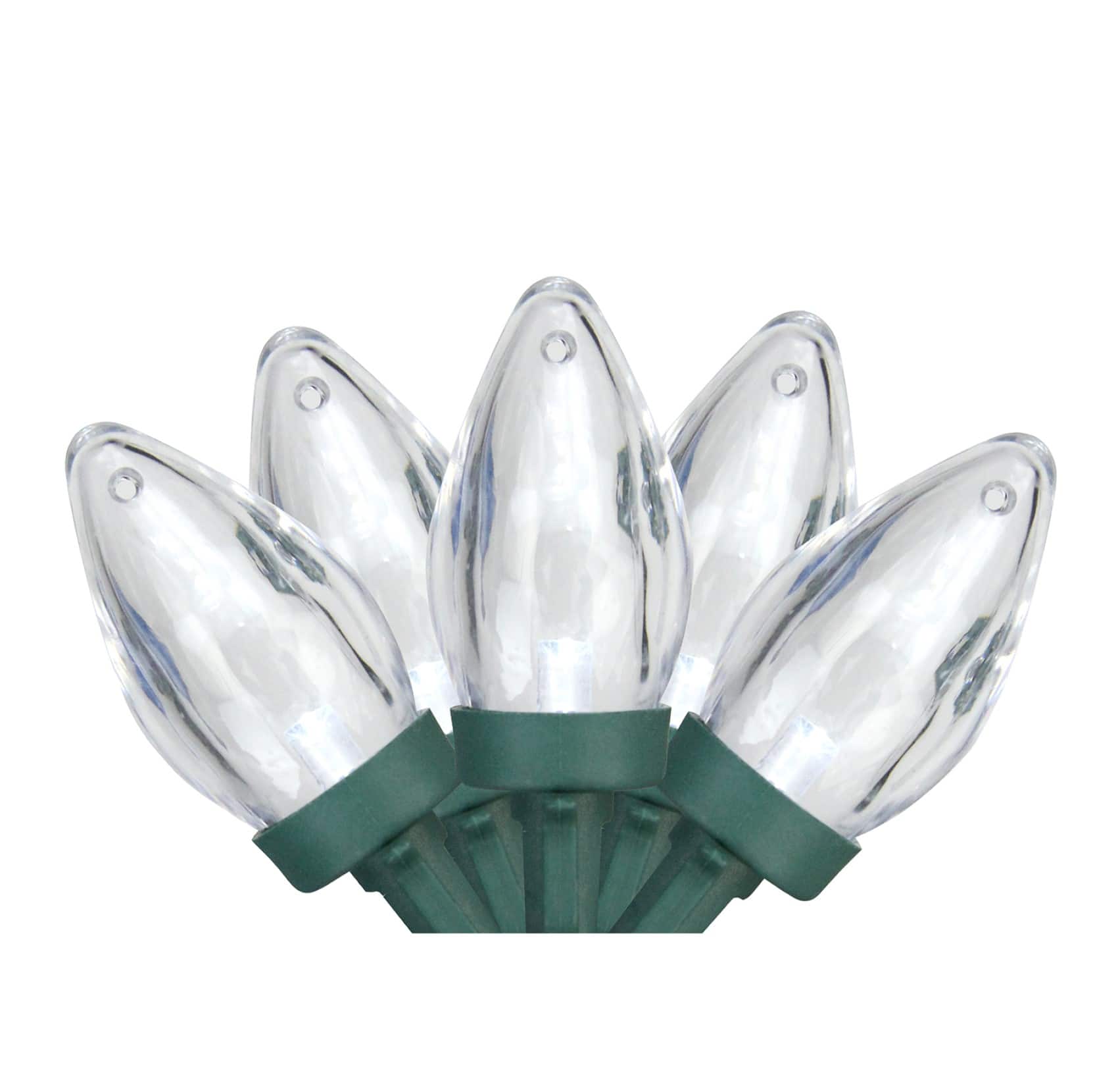 25ct Pure White LED C7 Christmas Light Set - 16ft Green Wire