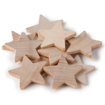 1.5" Birchwood Stars, 10ct. by Make Market® image