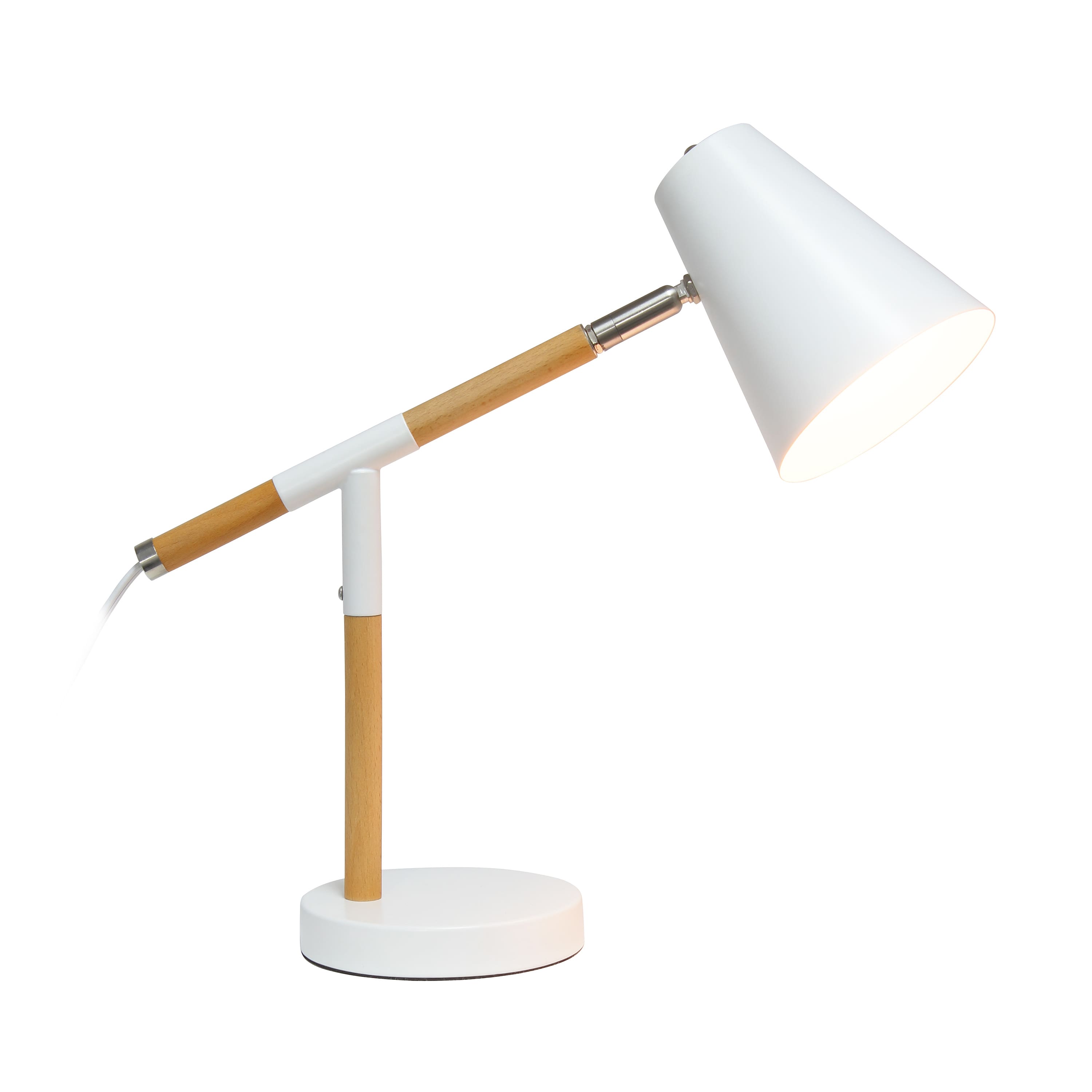 Simple Designs 16.7&#x22; Wooden Pivot Desk Lamp