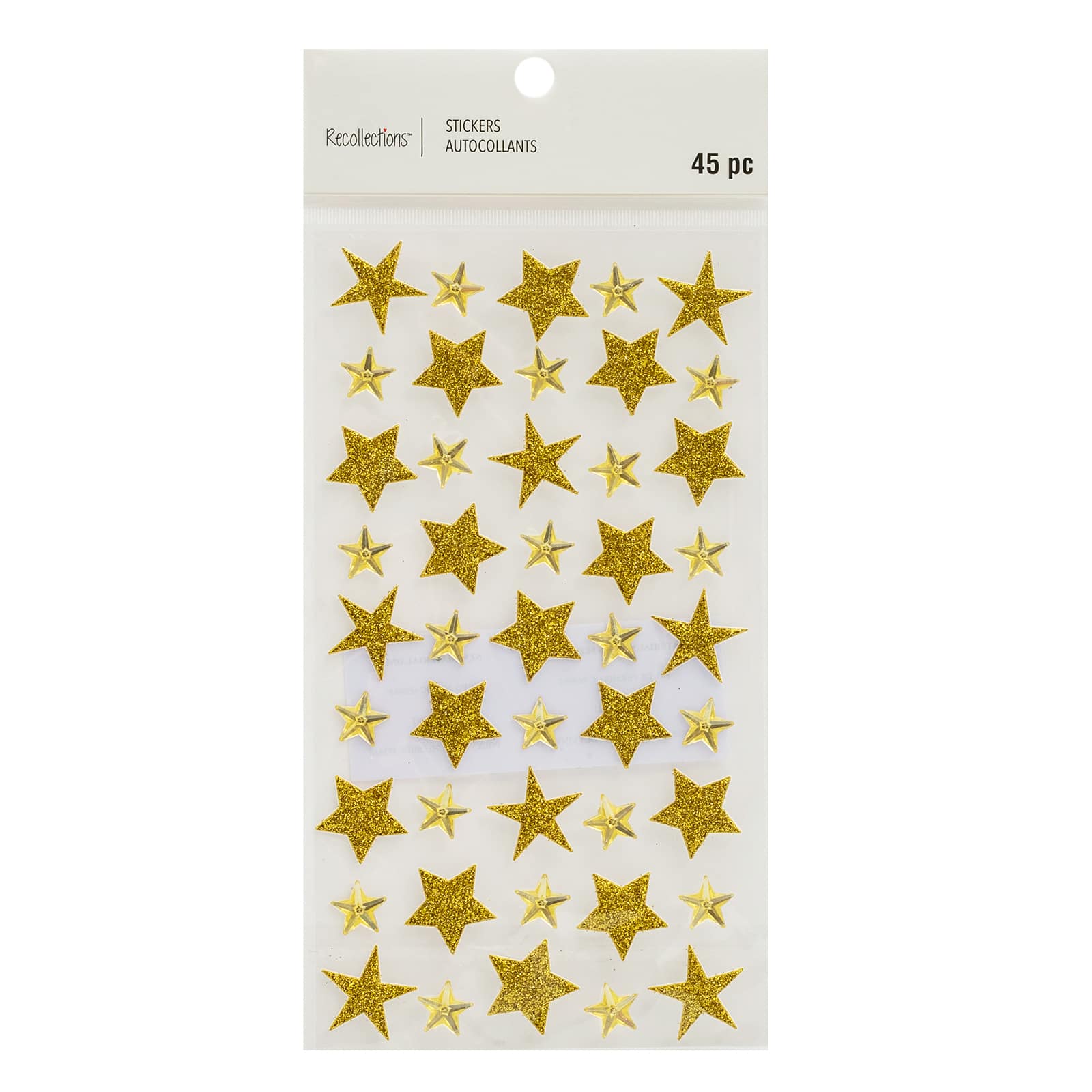 12 Packs: 45 ct. (540 total) Gold Glitter Star Stickers by Recollections™