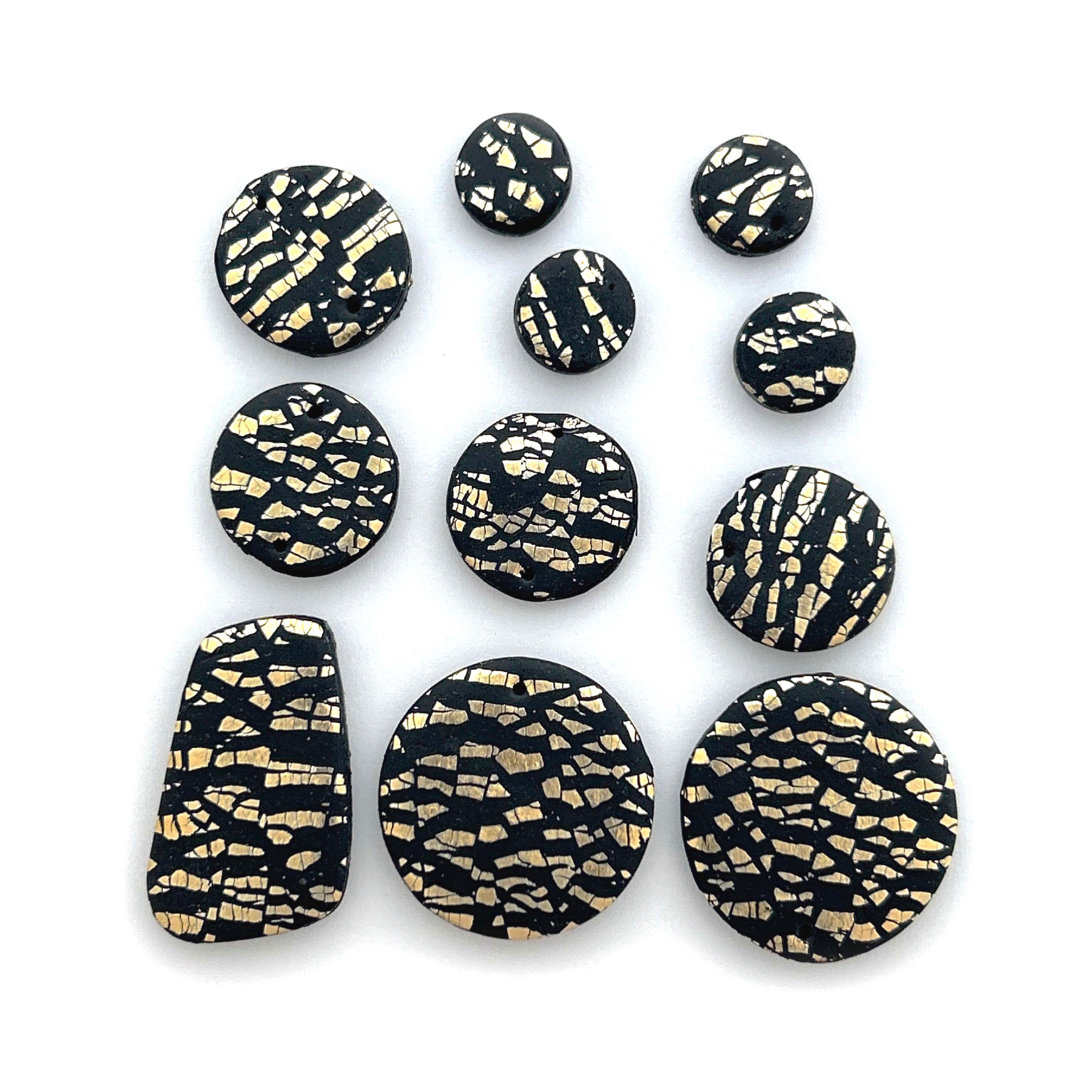Black with Gold Flake Oven Bake Polymer Clay by Bead Landing&#x2122;