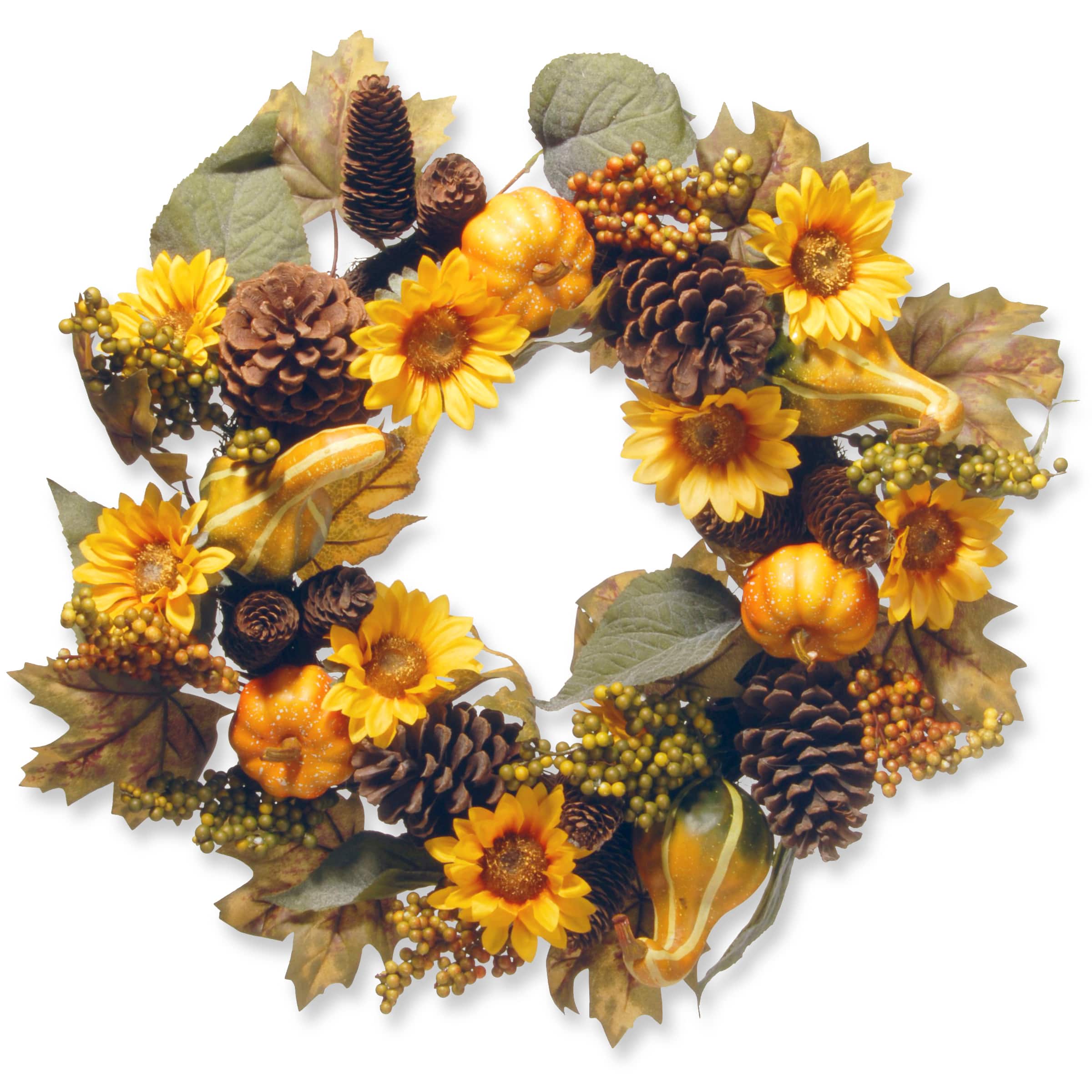 22'' Pumpkins and Sunflowers Autumn Wreath