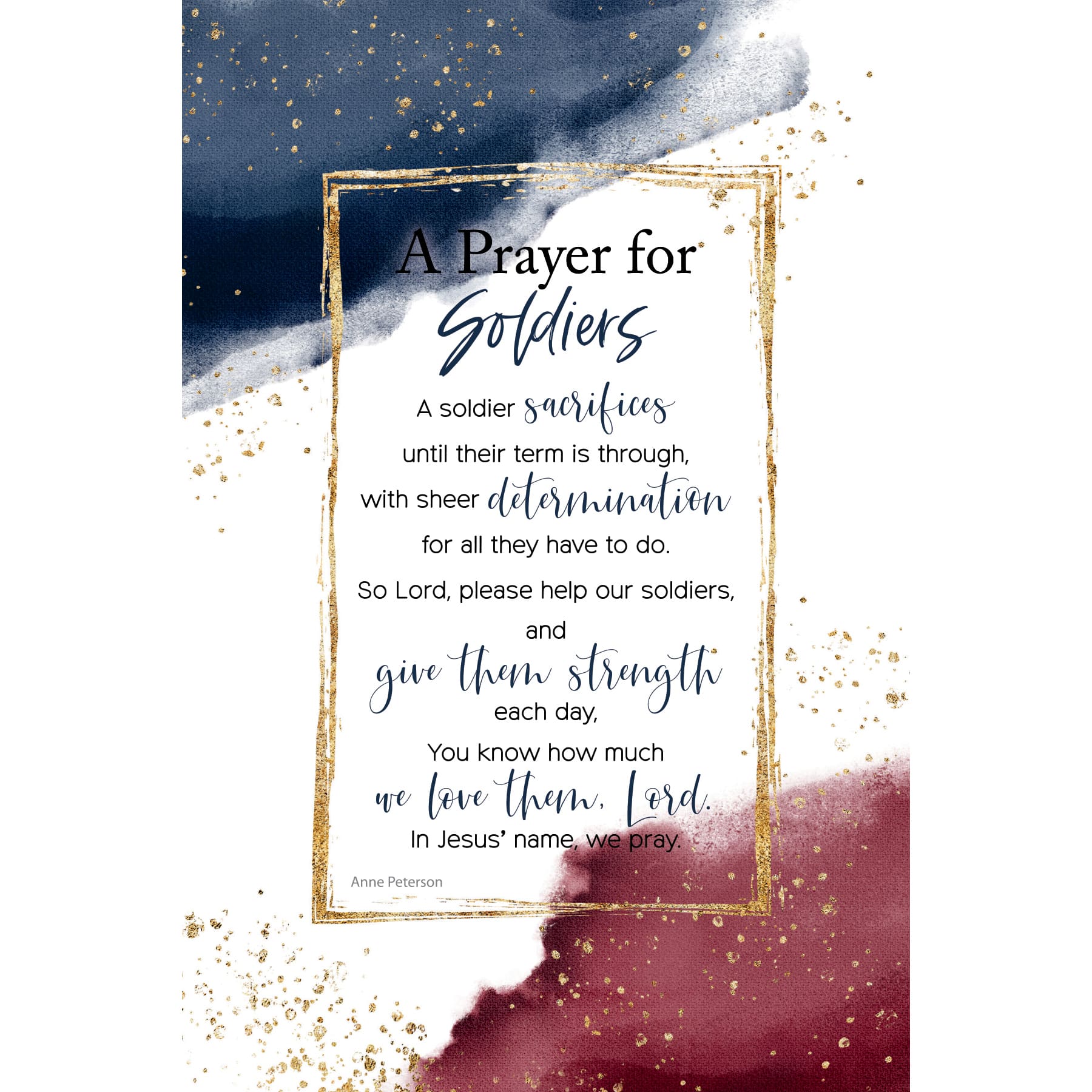 Prayer for Soldiers Inspirational Wood Plaque