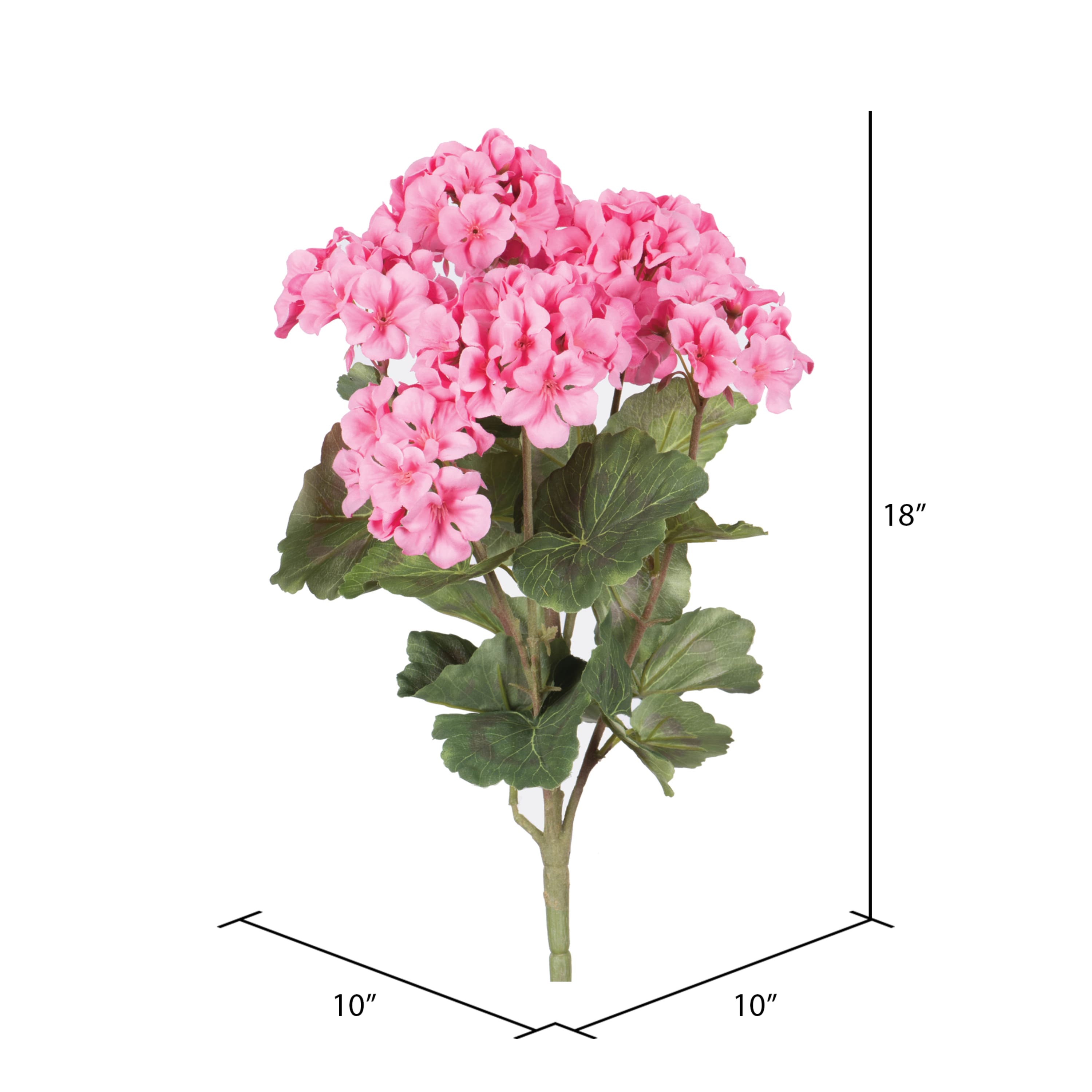 18&#x22; Artificial Coral Geranium Bush, 4ct.