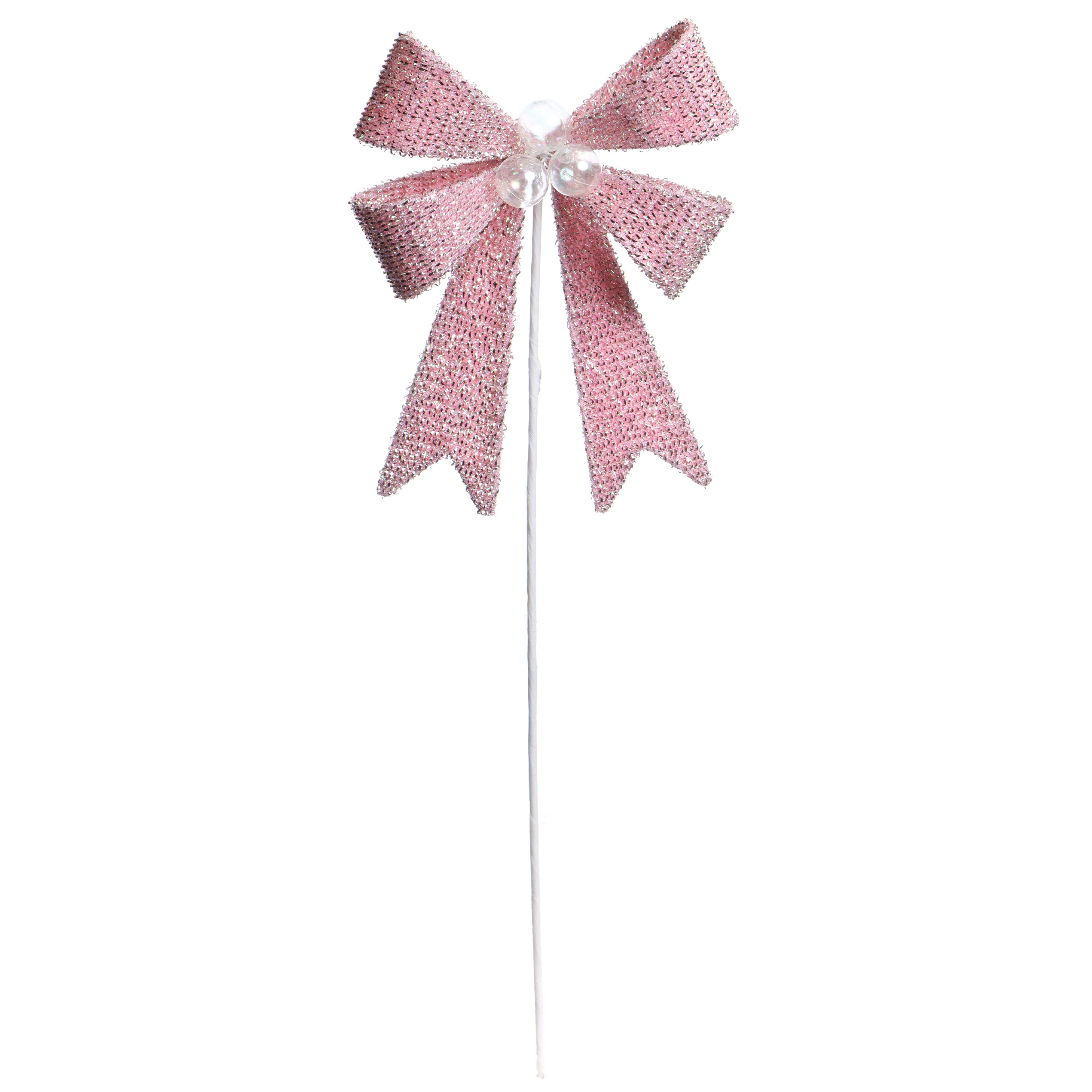 24.5" Pink Tinsel Ribbon Bow Stem by Ashland®