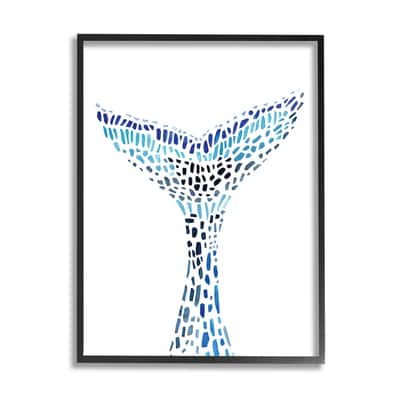Stupell Industries Abstract Nautical Fin Blue Geometric Block Pattern in Black Frame Wall Art | 11" x 14" | Michaels®