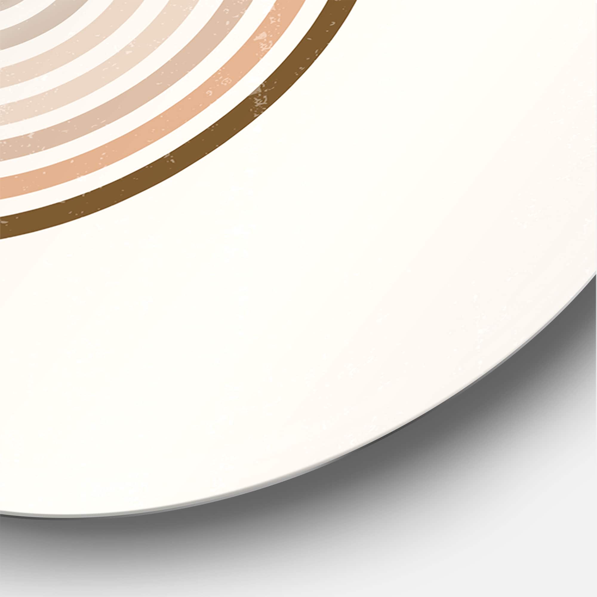 Designart - Minimalistic Mountain Landscape With Red Full moon - Modern Metal Circle Wall Art