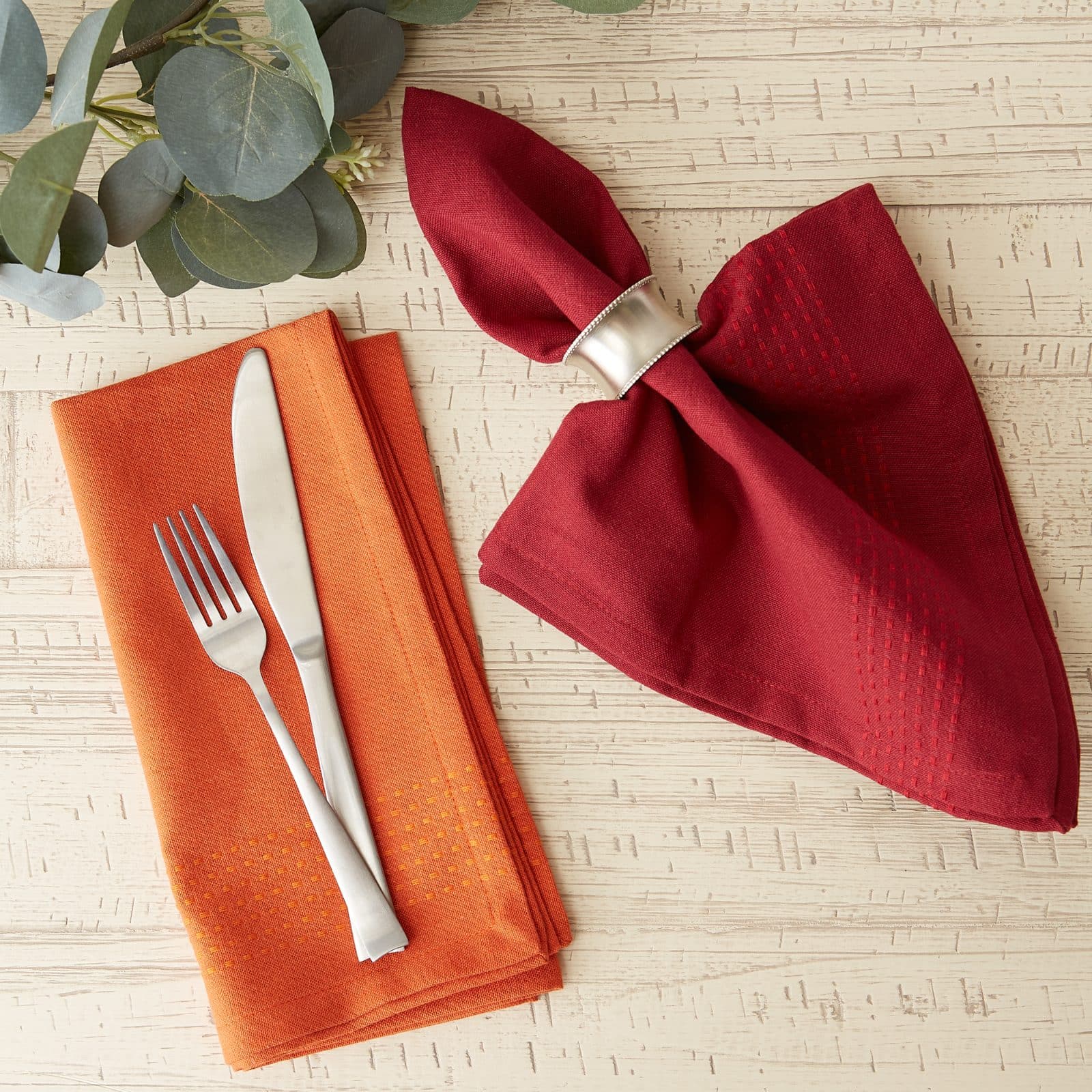 DII® Burnt Orange Dobby Stripe Cloth Dinner Napkins, 6ct.