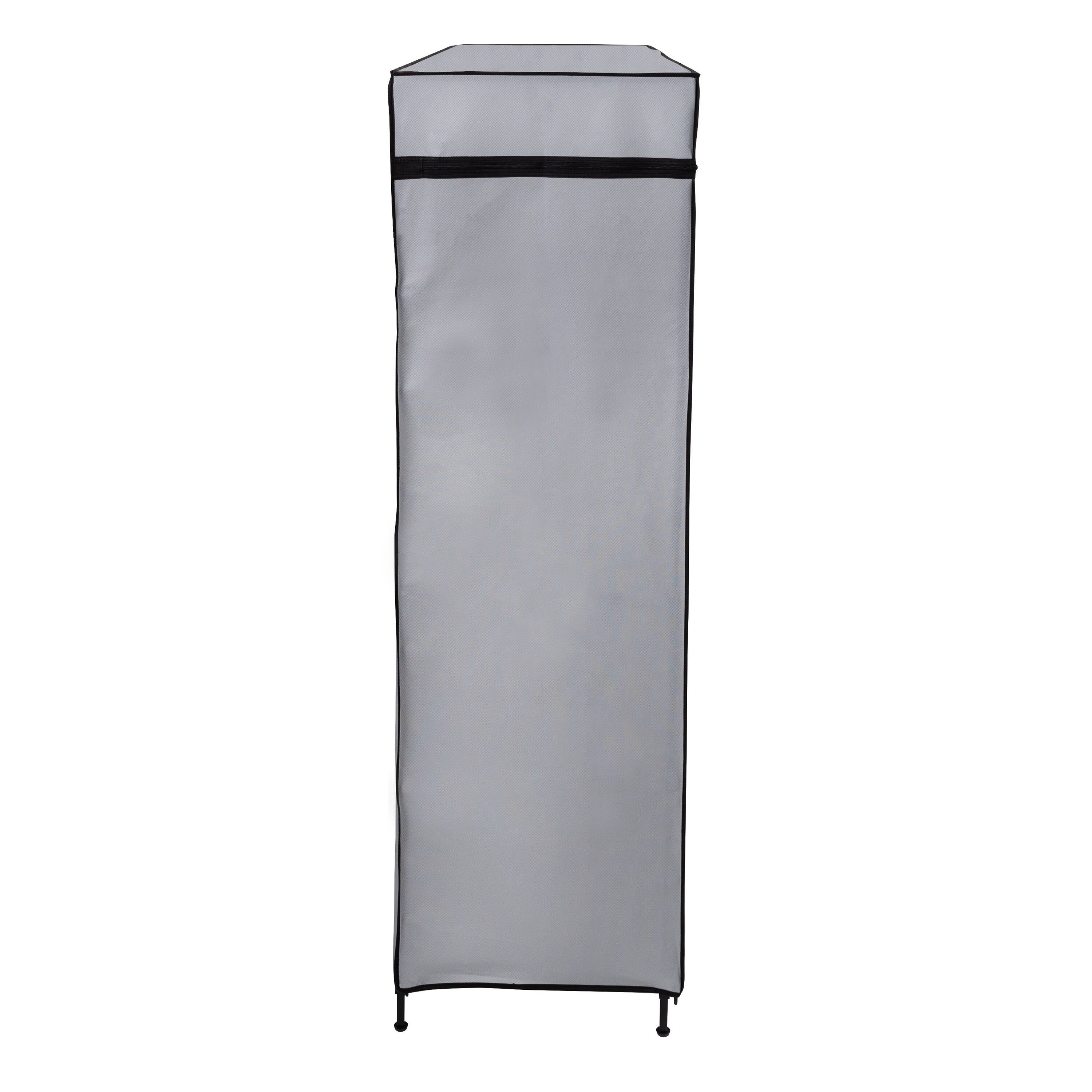 Honey Can Do 60" Gray Wide Double Door Portable Wardrobe Closet