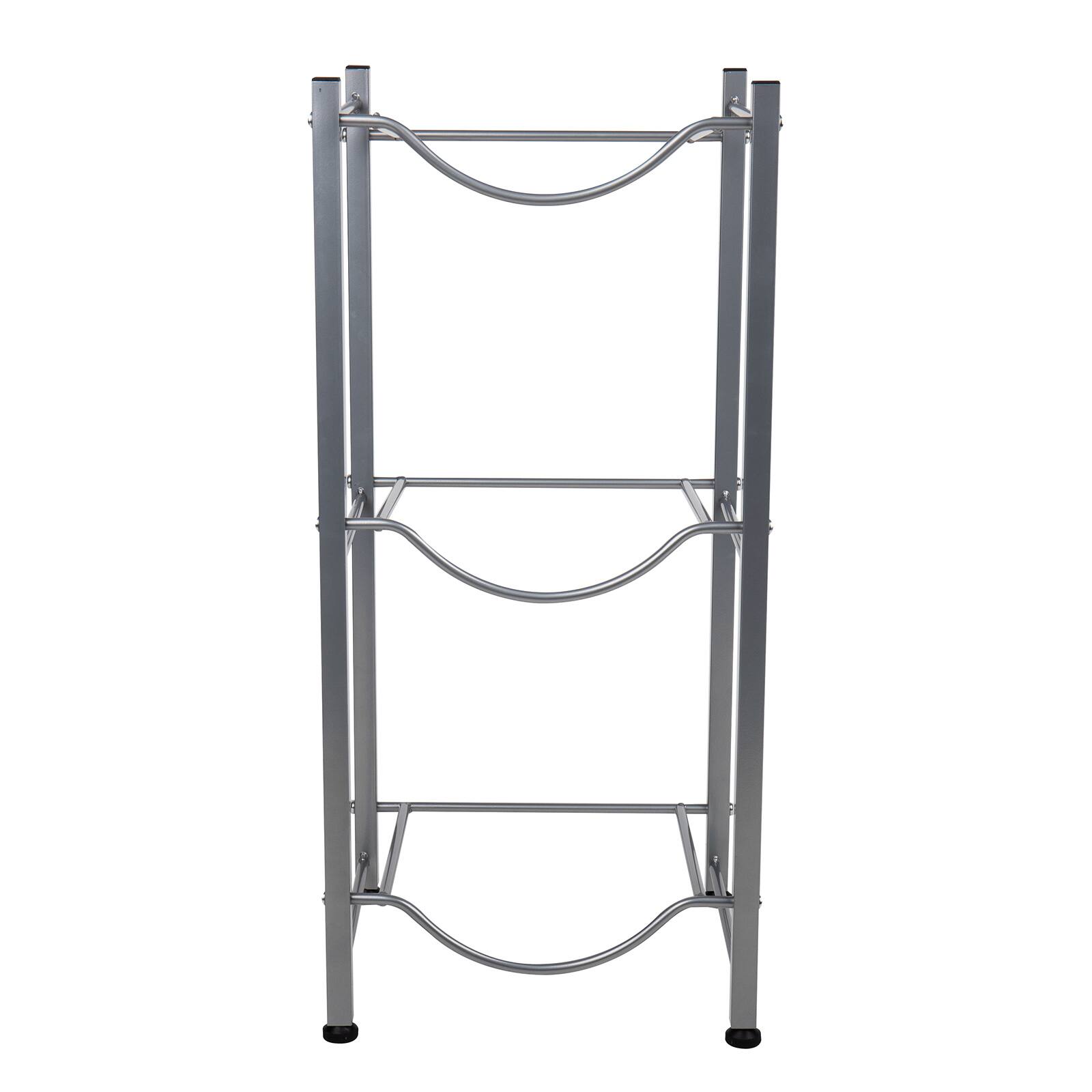 Mind Reader Silver 5-Gallon Water Bottle Jug Storage Rack