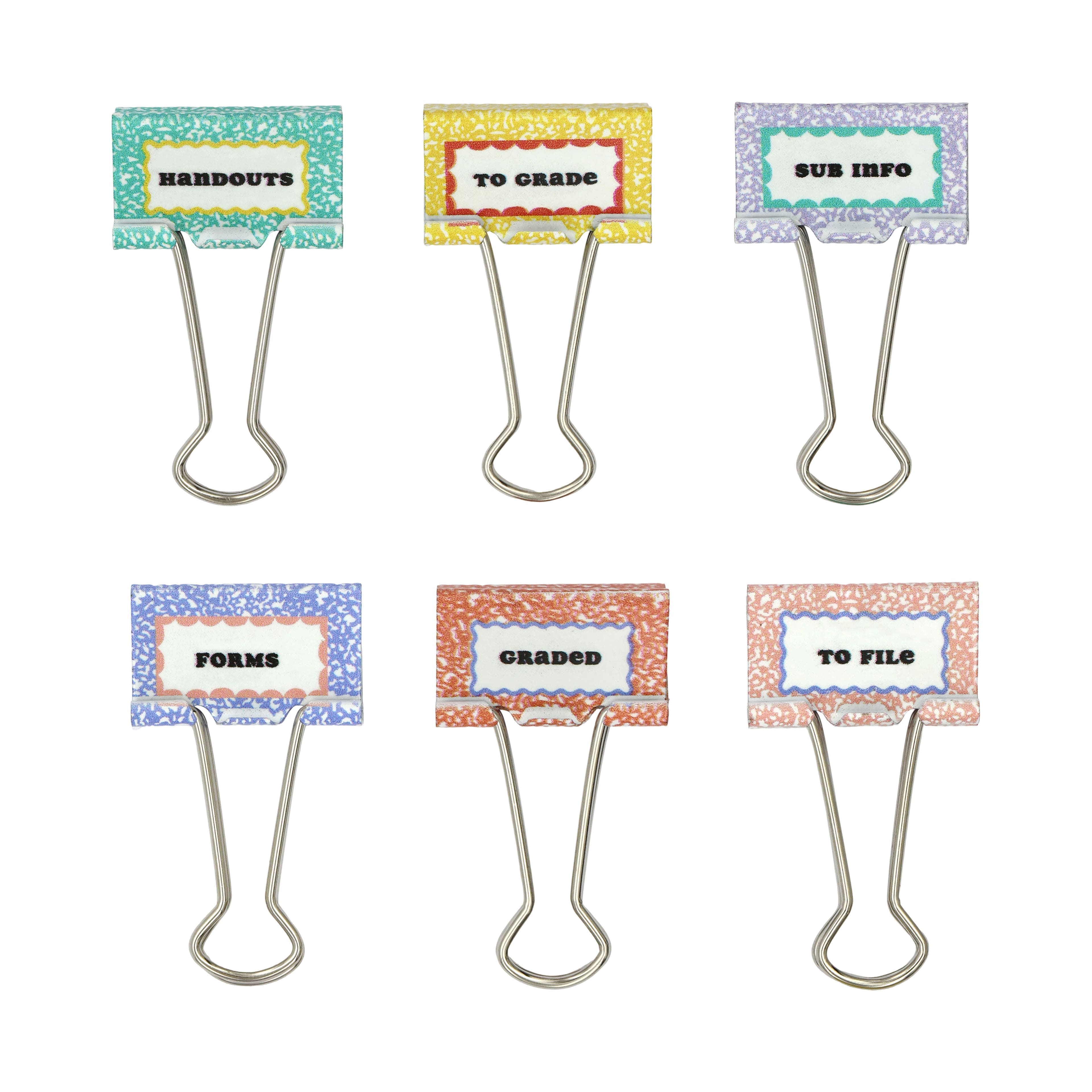 Teacher Appreciation Composition Book Binder Clip Set by B2C™