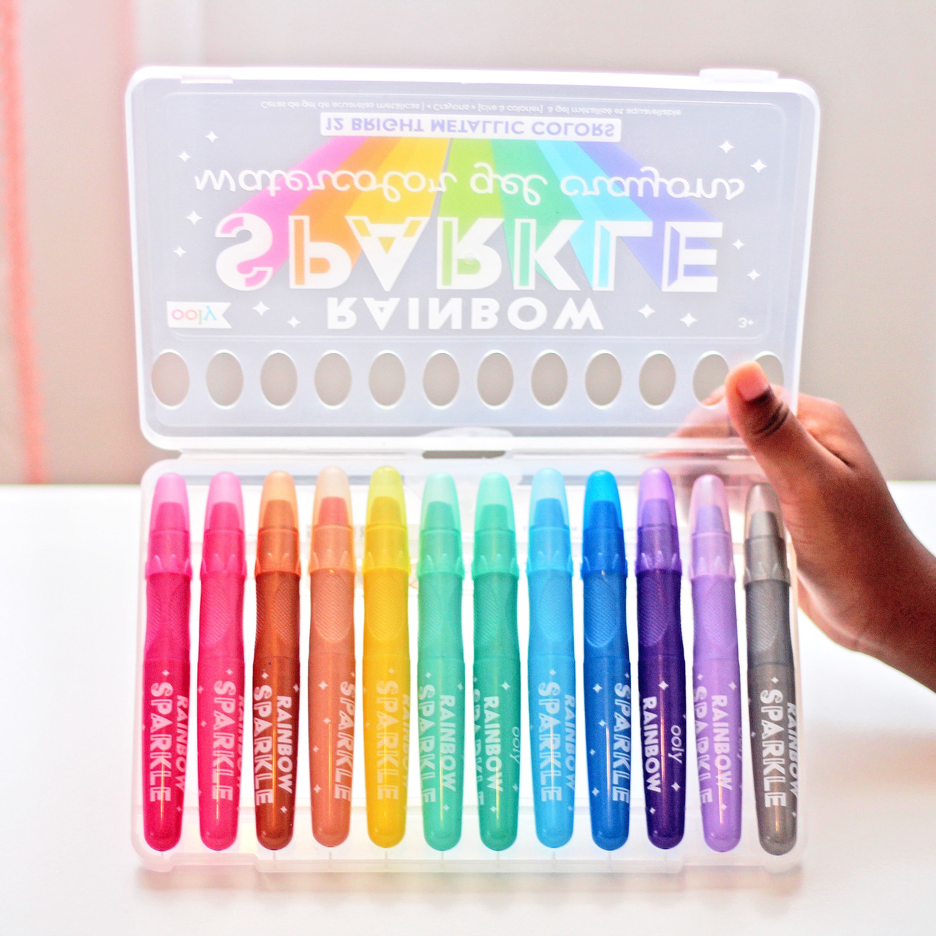 ooly Rainbow Sparkle Metallic Watercolor Gel Crayons 12pc Set — The Village  Toy Shop