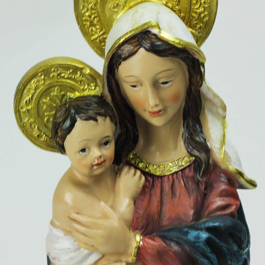 12&#x22; Virgin Mary with Baby Jesus Table Top Figure