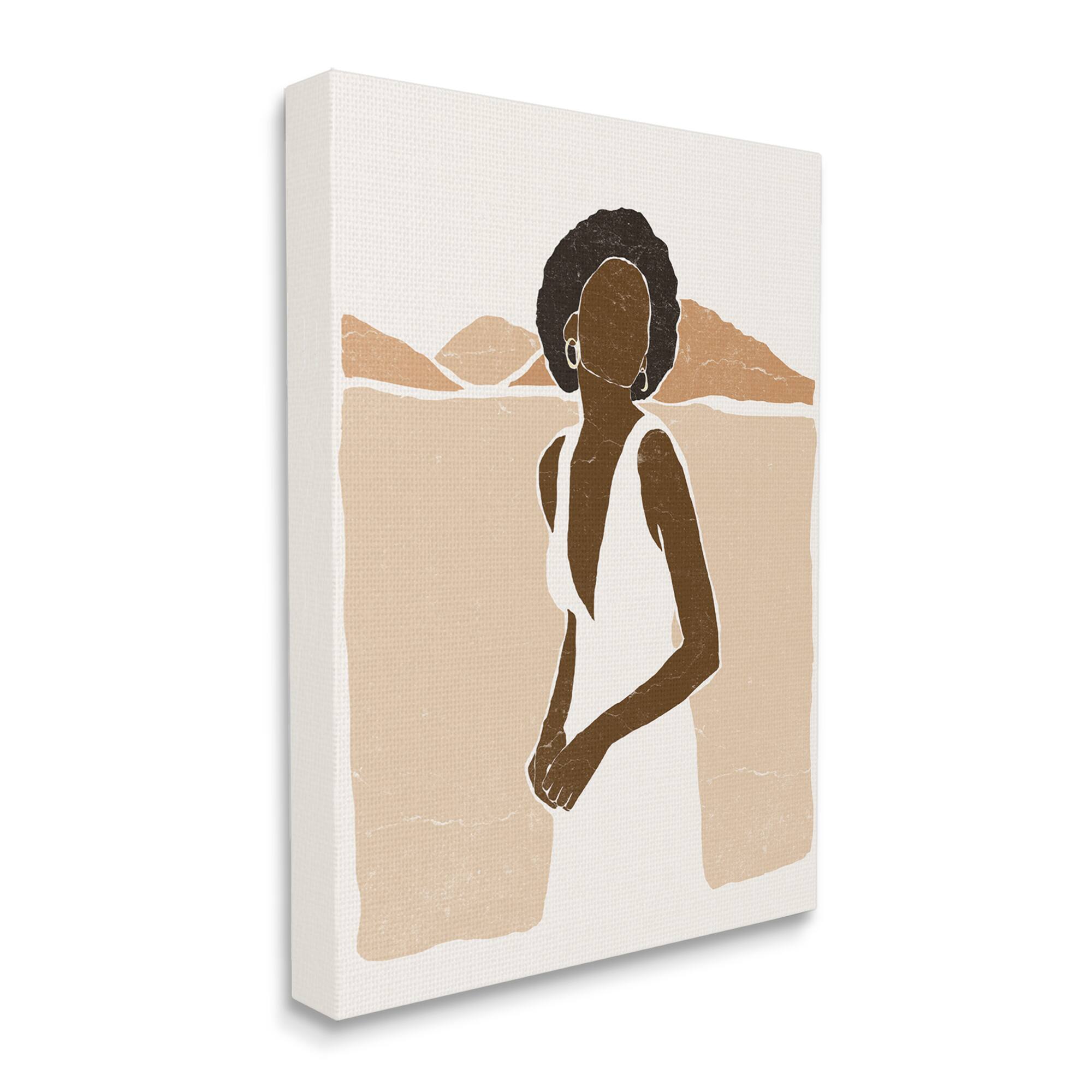 Stupell Industries Woman Standing in Desert Canyon Mountain Landscape Canvas Wall Art