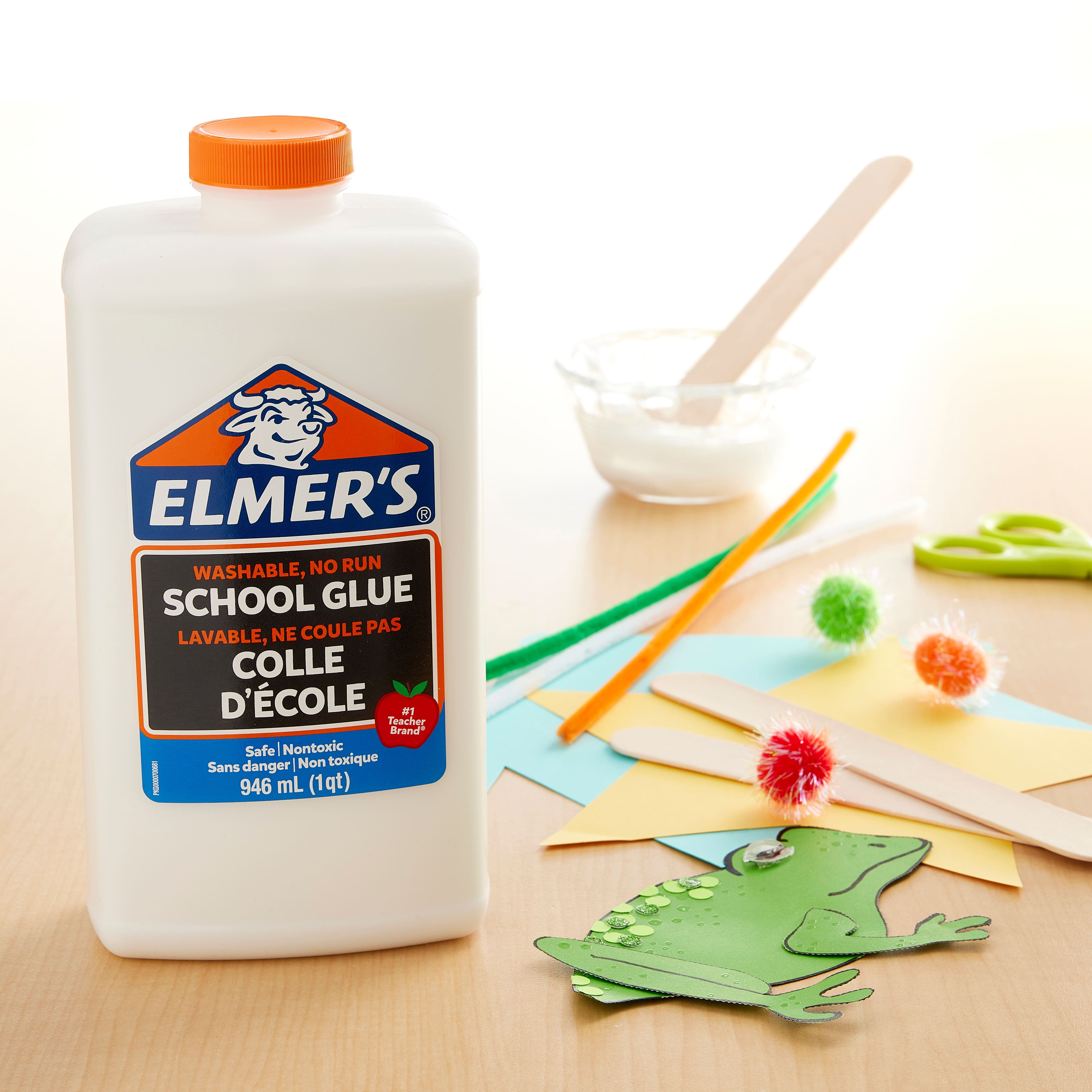 1 Bottle Elmer's 32 Oz Washable No Run School Glue Safe Non Toxic Ideal For  Kids