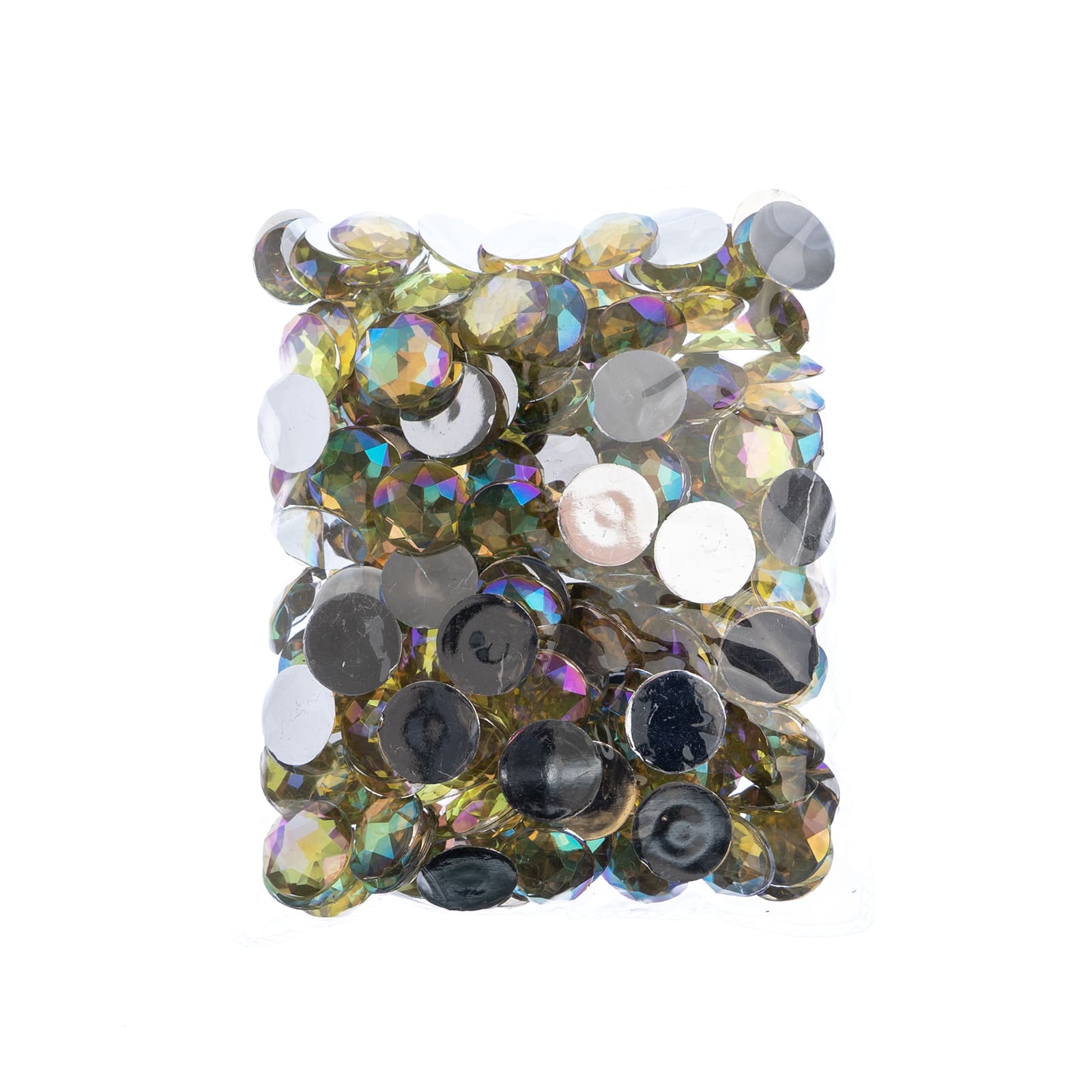 John Bead 16mm AB Acrylic Round Flat Back Rhinestones, 200ct.
