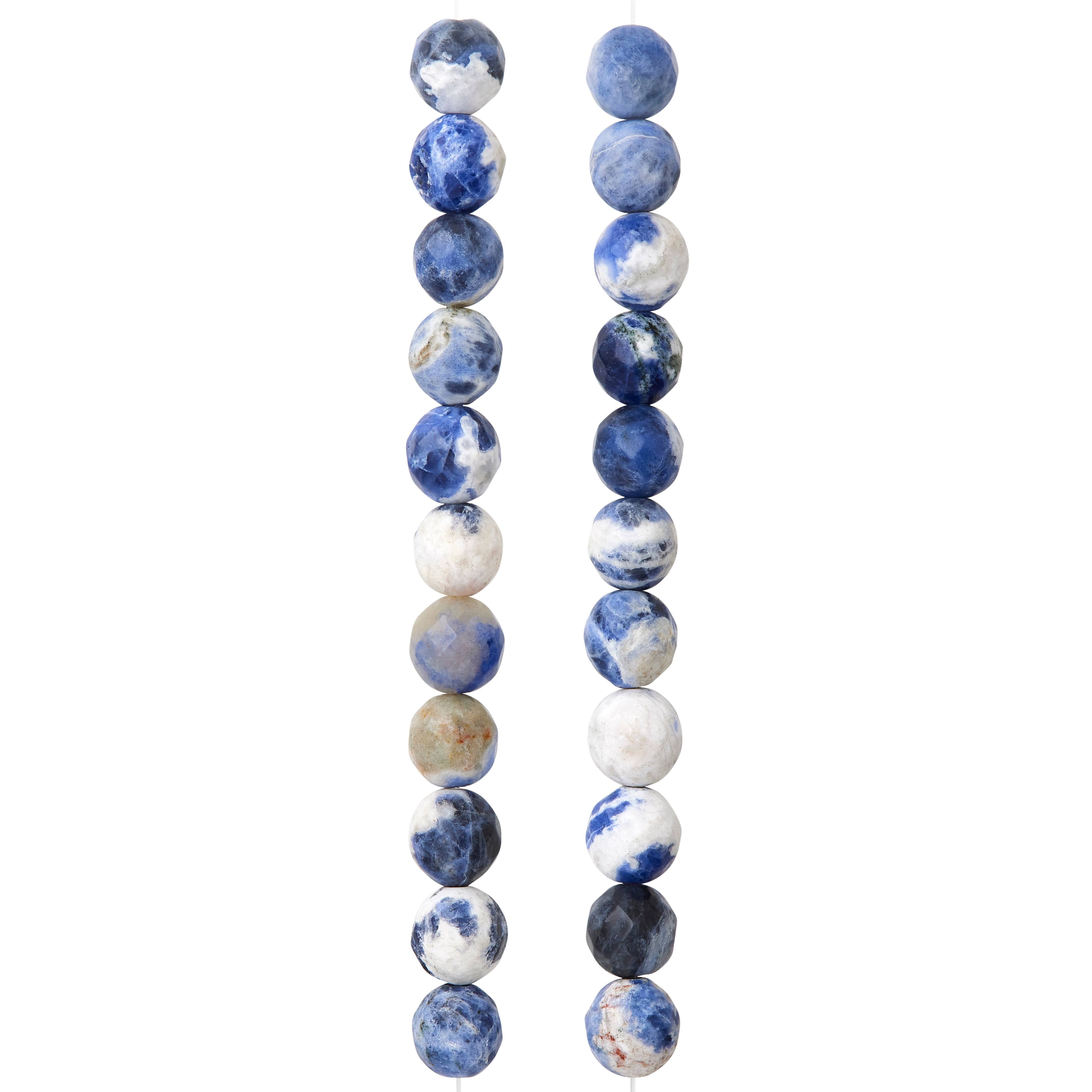 12 Pack:  Blue Sodalite Faceted Round Beads, 8mm by Bead Landing&#x2122;