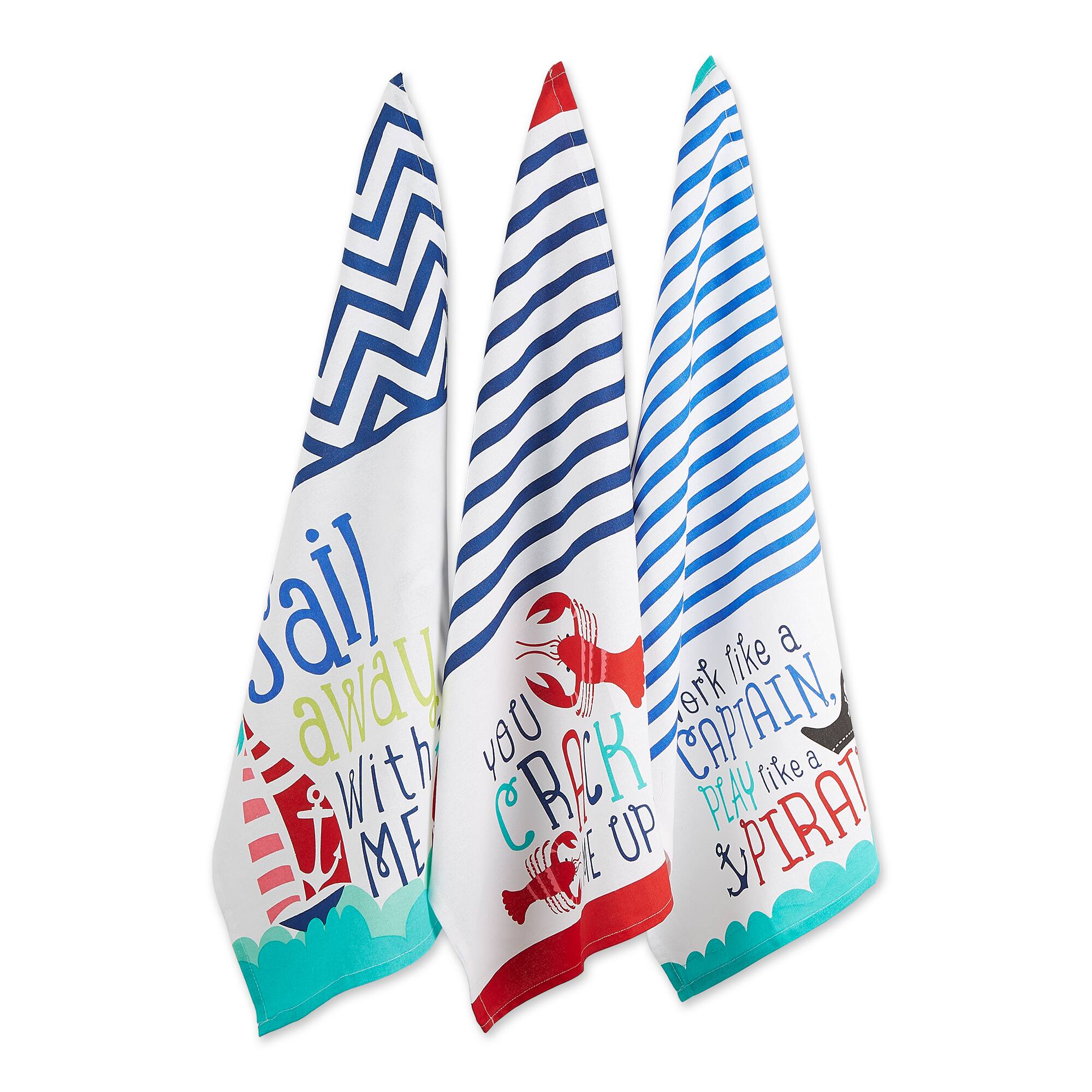 DII® Anchor's Away Collection Sailing Kitchen Dishtowels, 3ct.