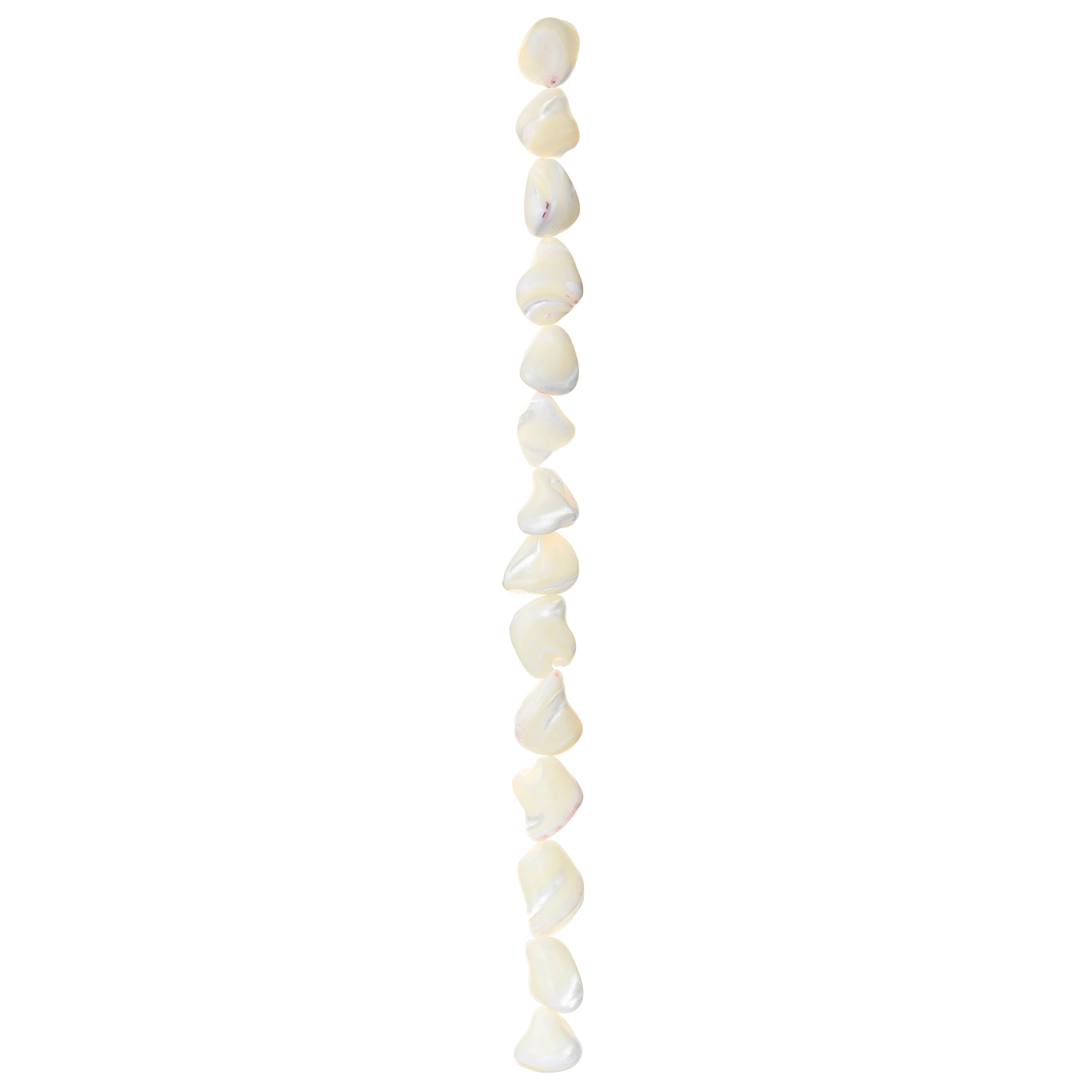 12 Pack: Natural White Mother of Pearl Swirl Beads, 7mm by Bead Landing™