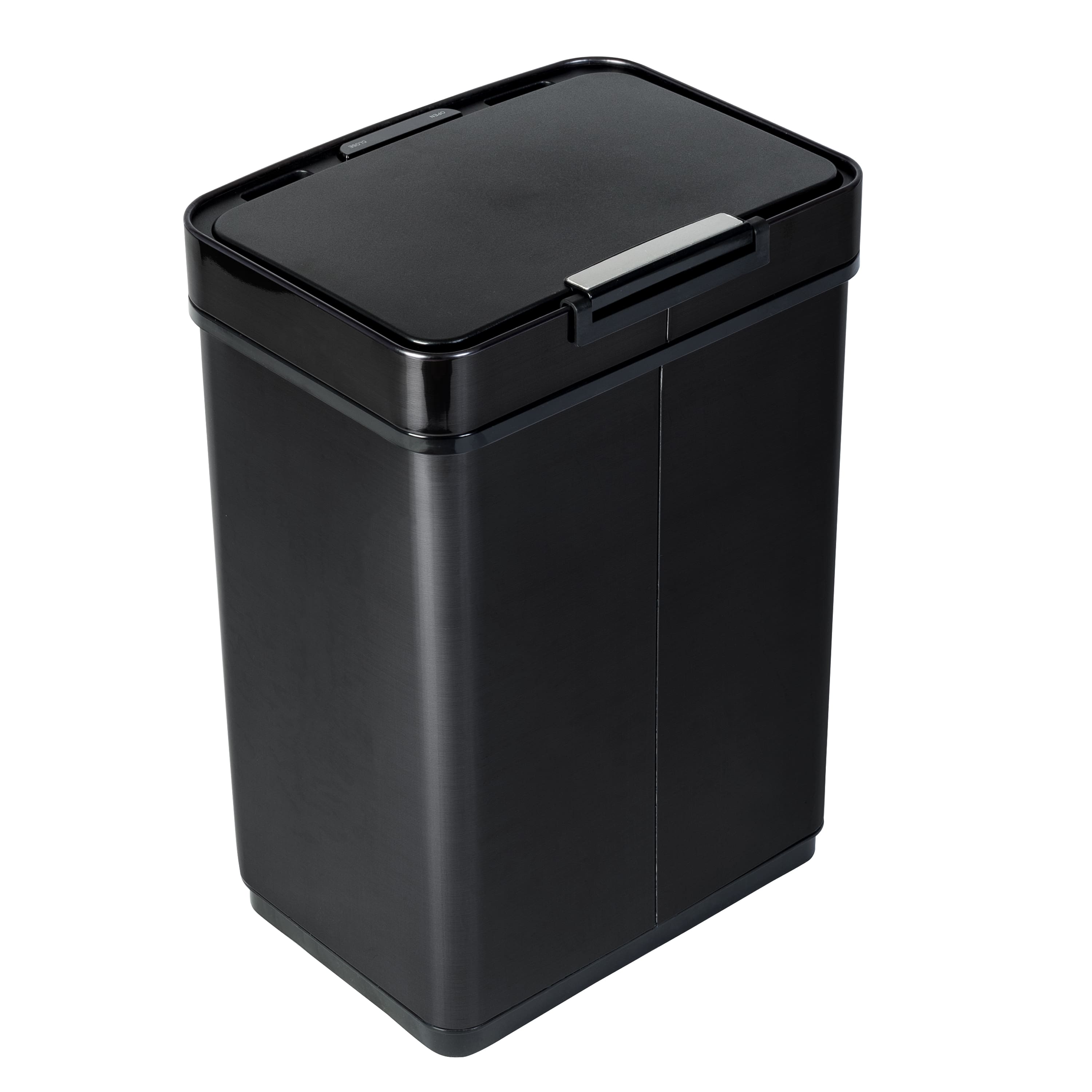 Honey Can Do 50L Black Stainless Steel Trash Can w/ Motion Sensor