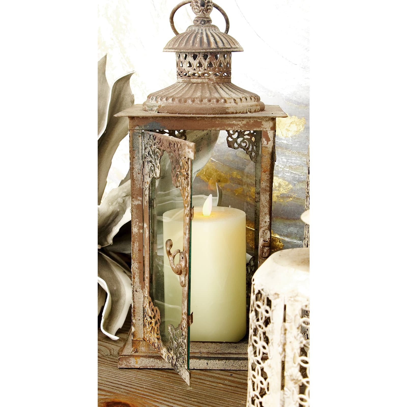 Yellow Traditional Wax Flameless Candle Set
