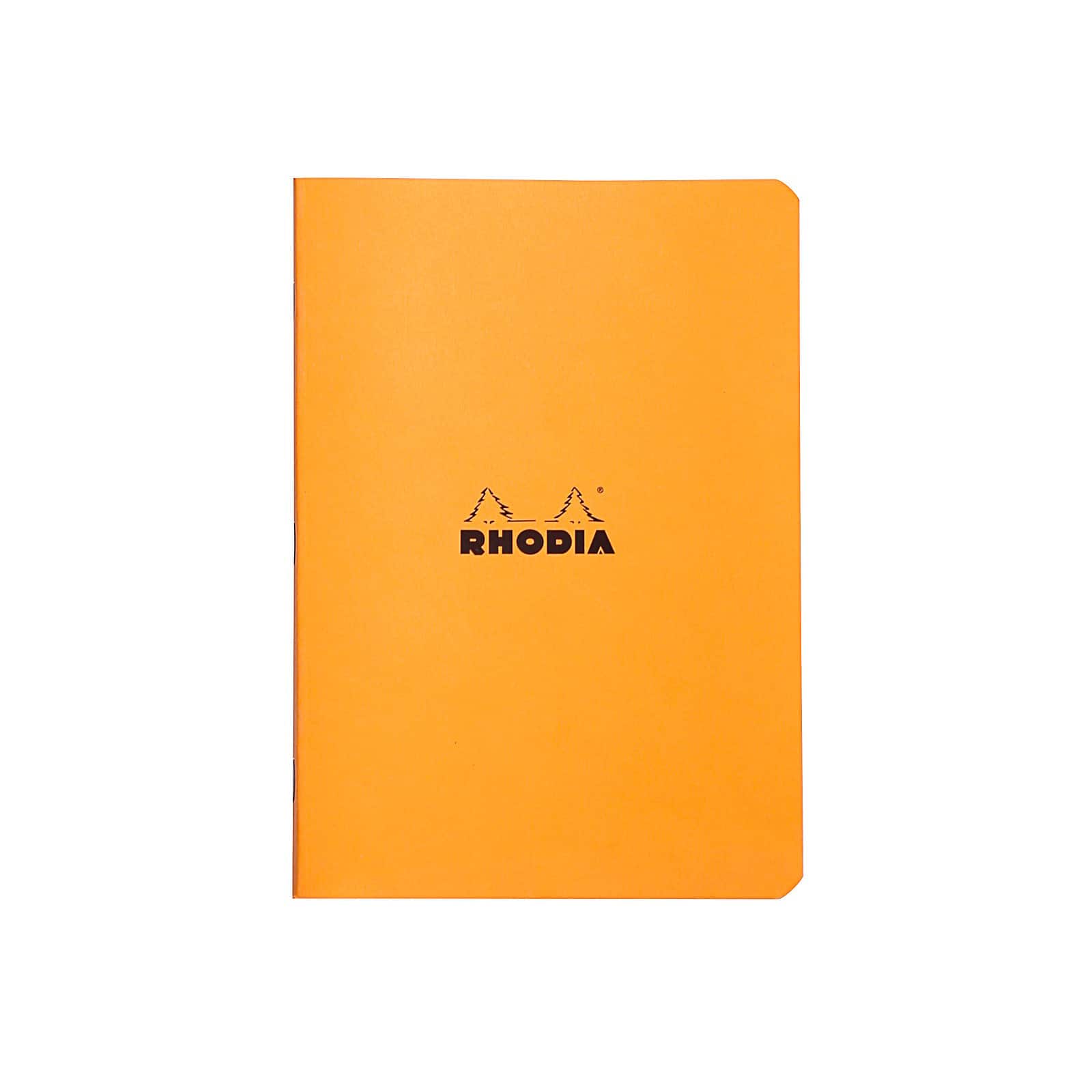 Rhodia&#xAE; Orange Side Stapled Lined Notebook, 6&#x22; x 8.25&#x22;