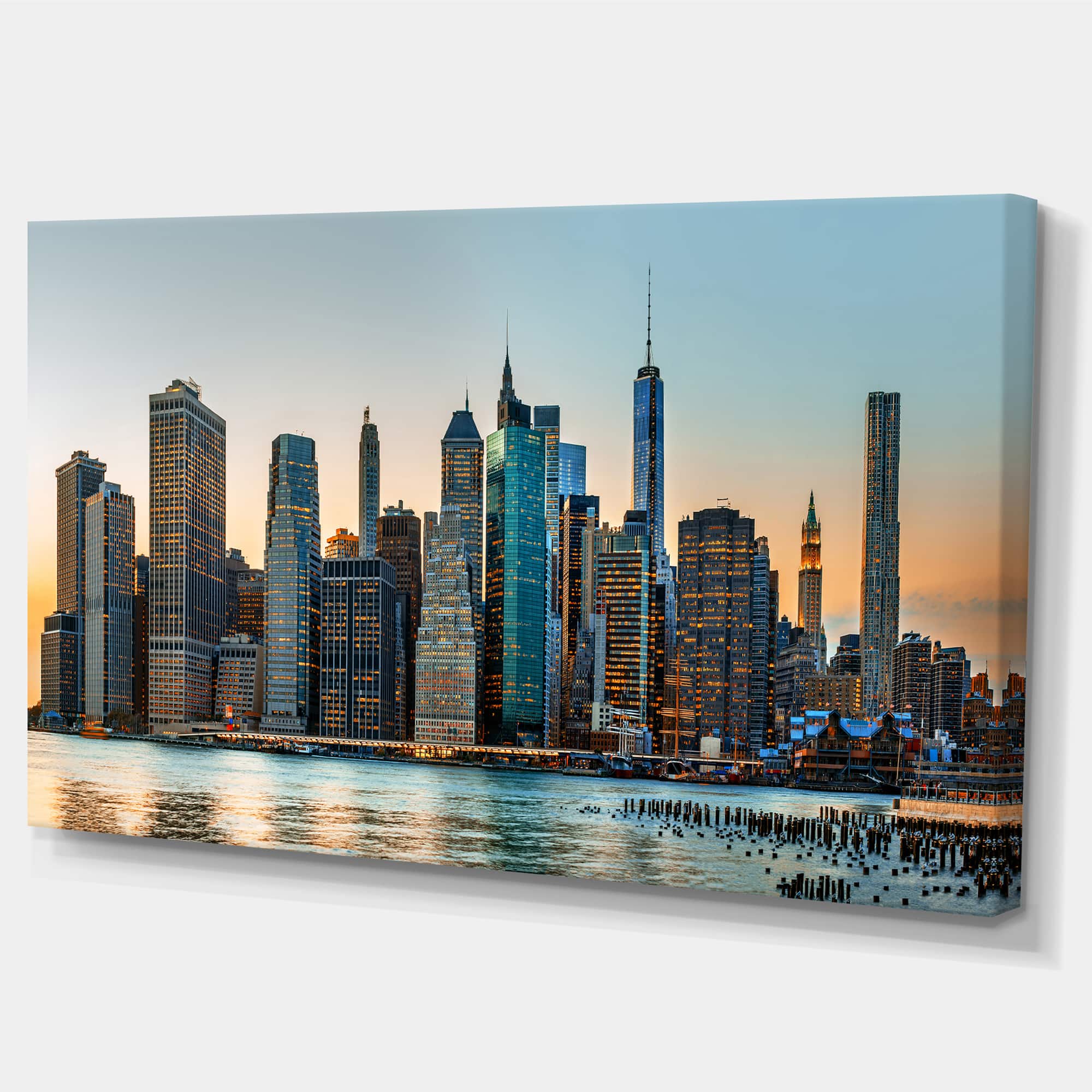 Designart - New York City Skyline - Photography Canvas Art Print