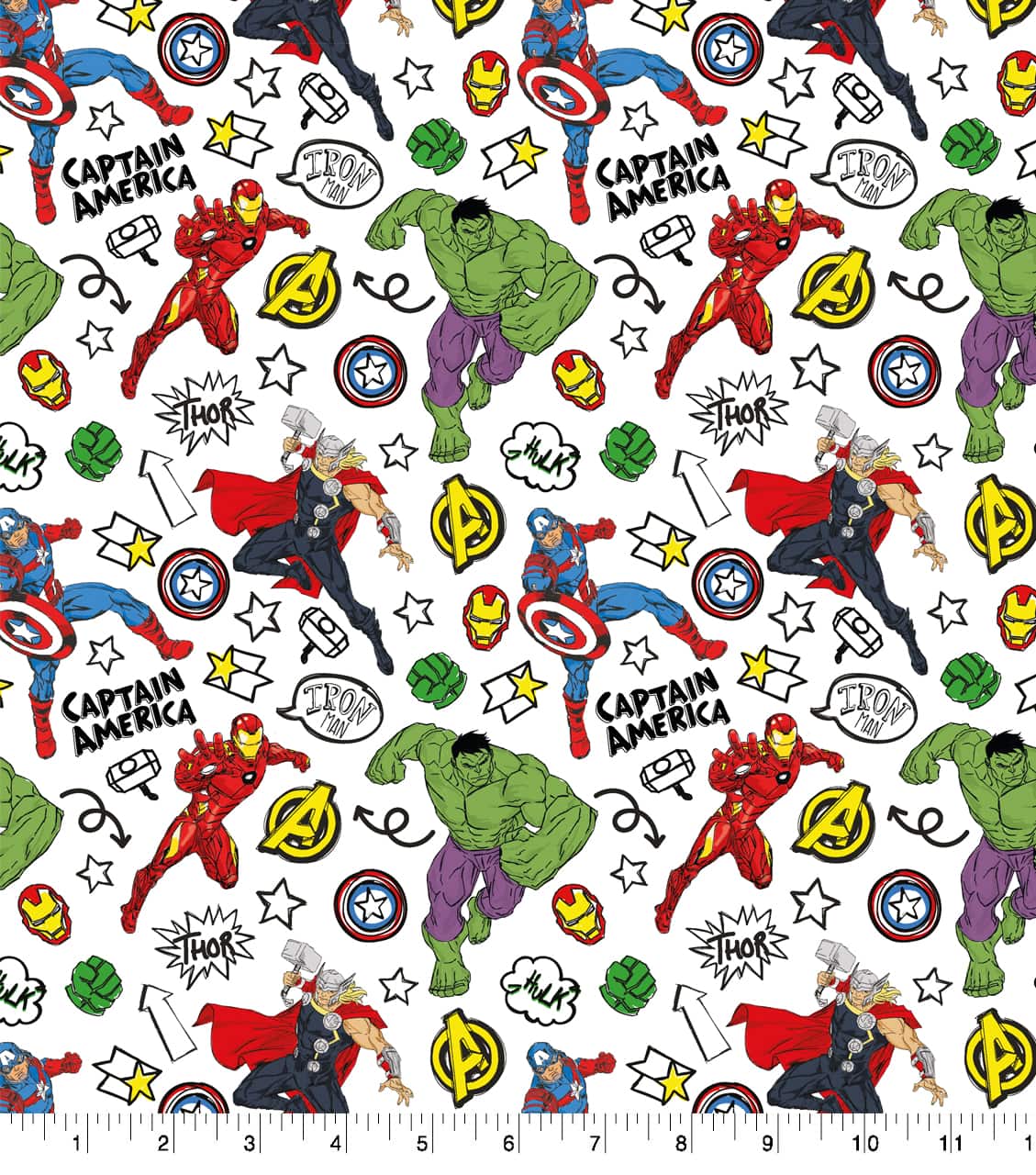 Marvel Avengers Doodle Adventure Cotton Fabric
