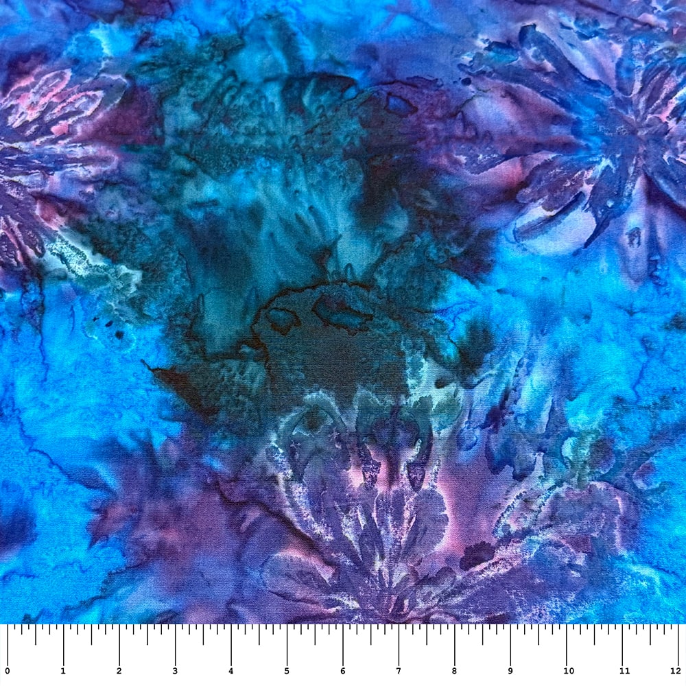 Feldman Premium Indonesian Batik Turquoise & Royal Purple Tie Dye Fabric