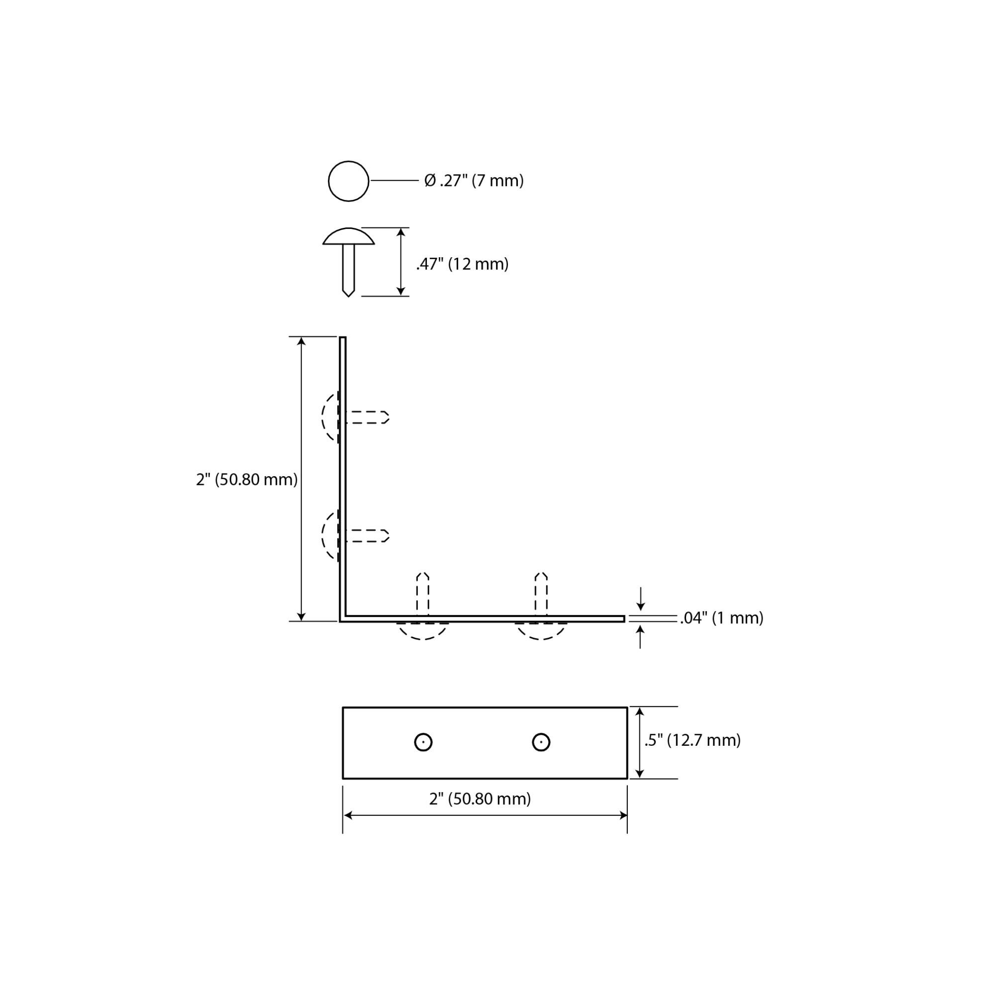 Dritz® Home Nickel Small Campaign Textured Right Angles, 4ct.