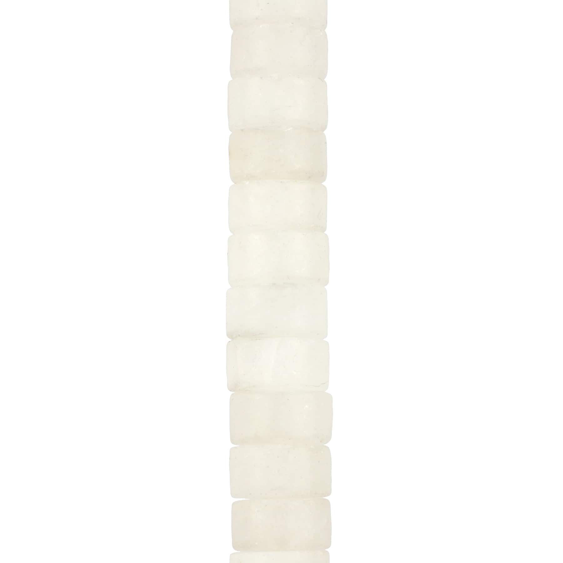 12 Pack: White Quartz Matte Heishi Beads by Bead Landing™