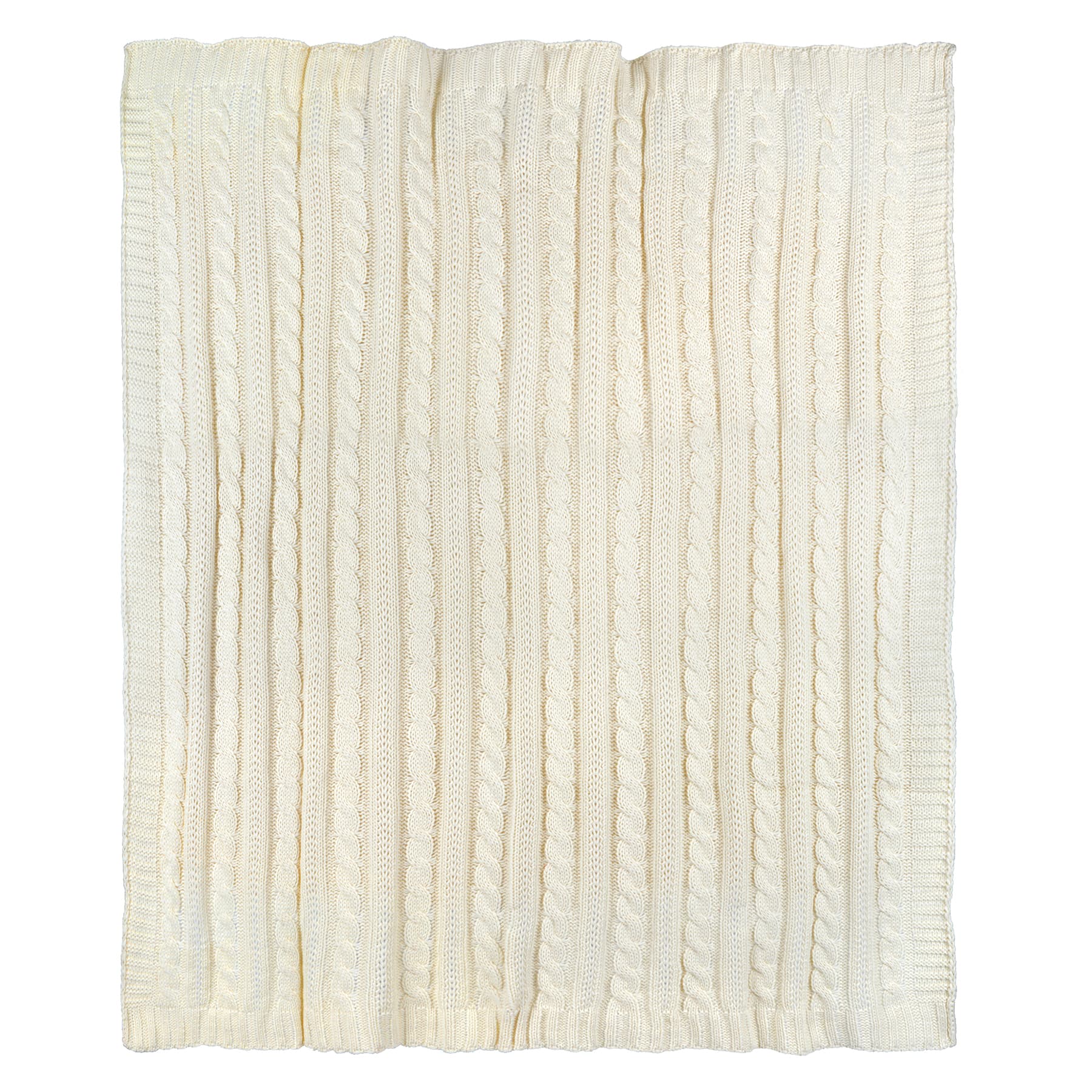 60&#x22; Cream Cable Knit Throw by Ashland&#xAE;