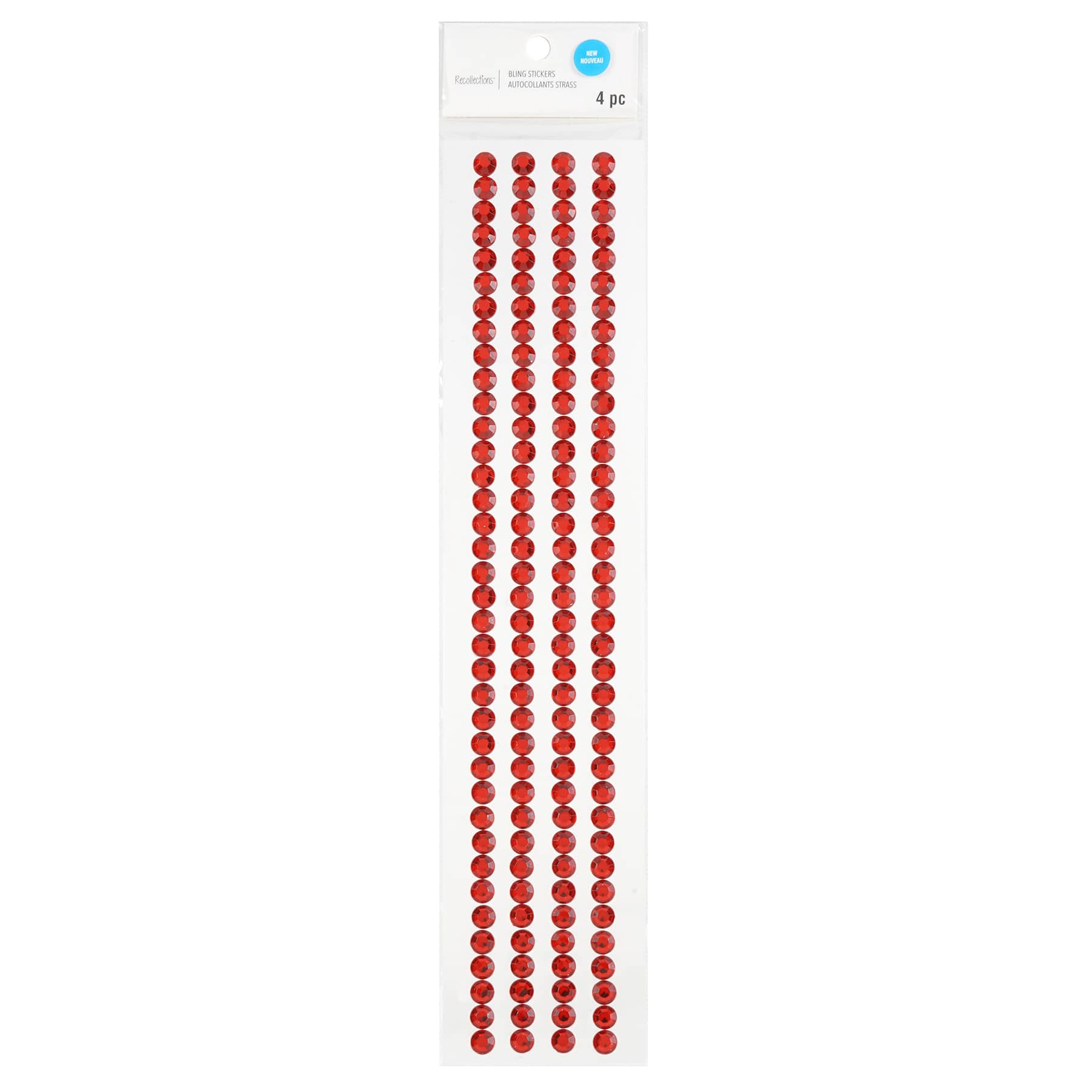 12 Packs: 4 ct. (48 total) Red Striped Bling Stickers by Recollections™