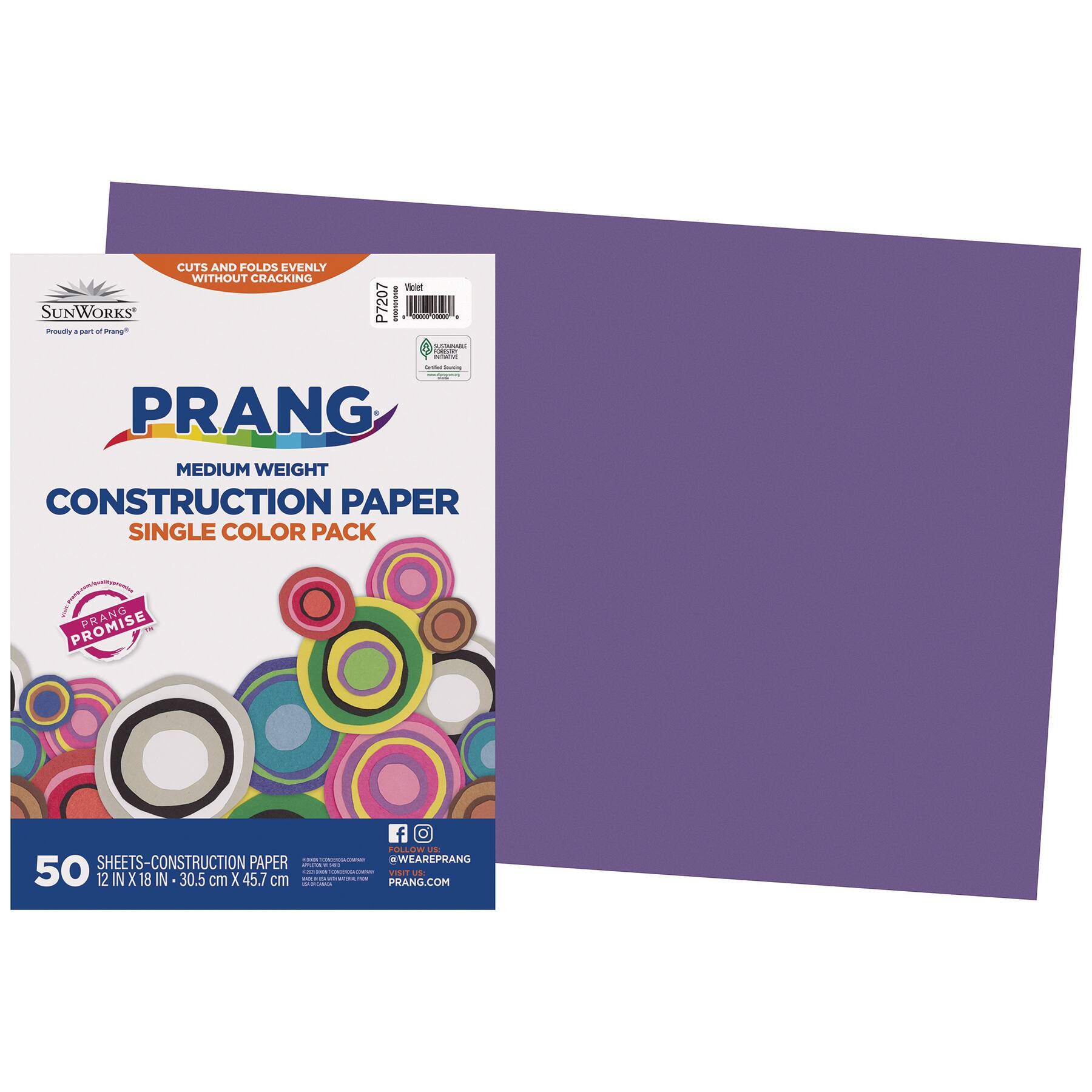 Prang&#xAE; 12&#x22; x 18&#x22; Construction Paper, 5 Packs of 50 Sheets