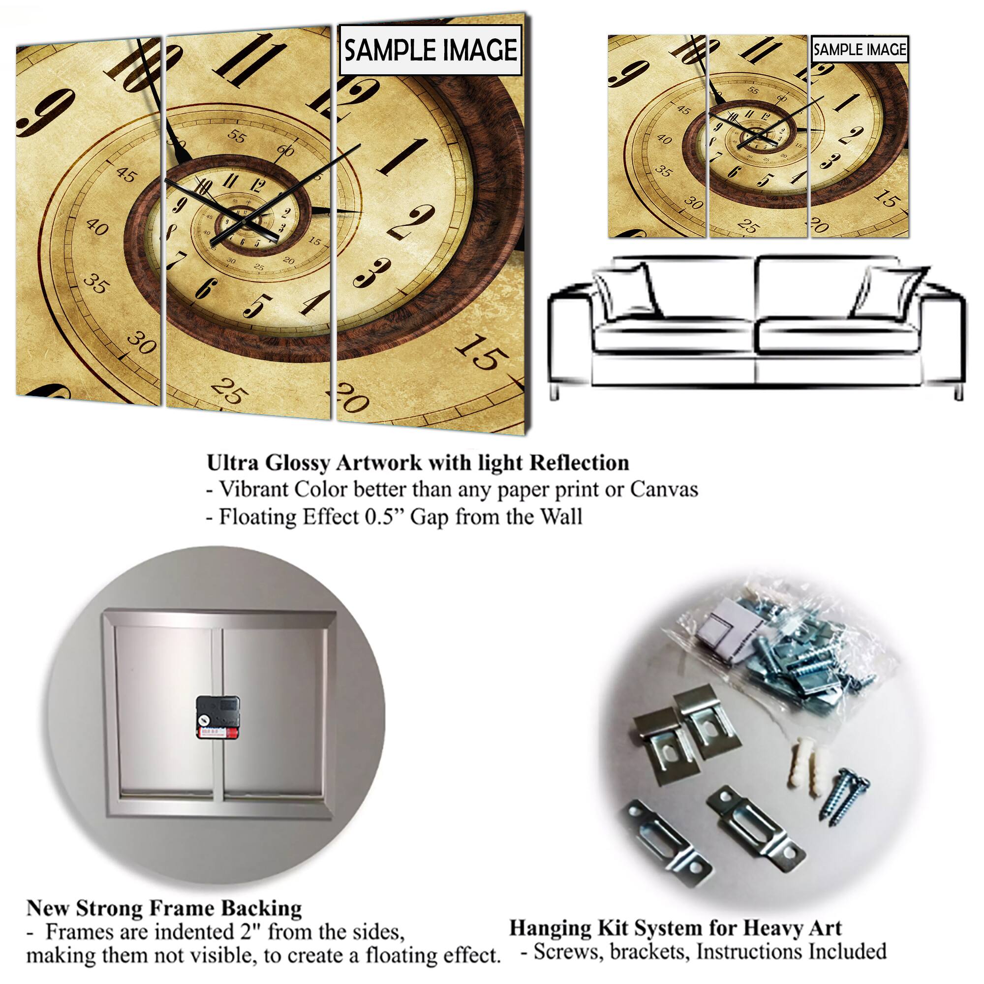 Designart &#x27;Cinderella Oversized Modern Multipanel Wall Clock