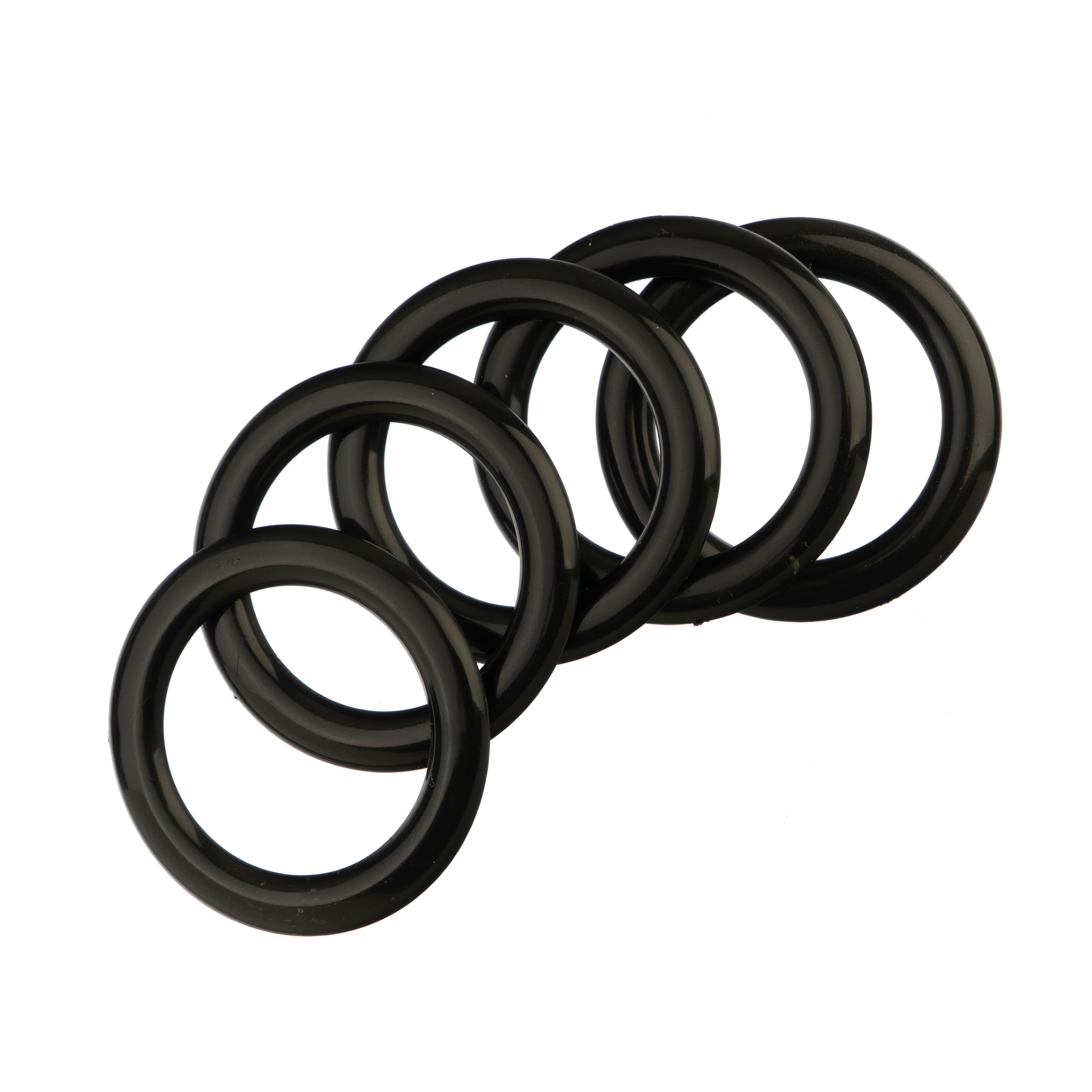 2&#x22; Black Plastic Cabone Rings, 5ct. by Loops &#x26; Threads&#xAE;