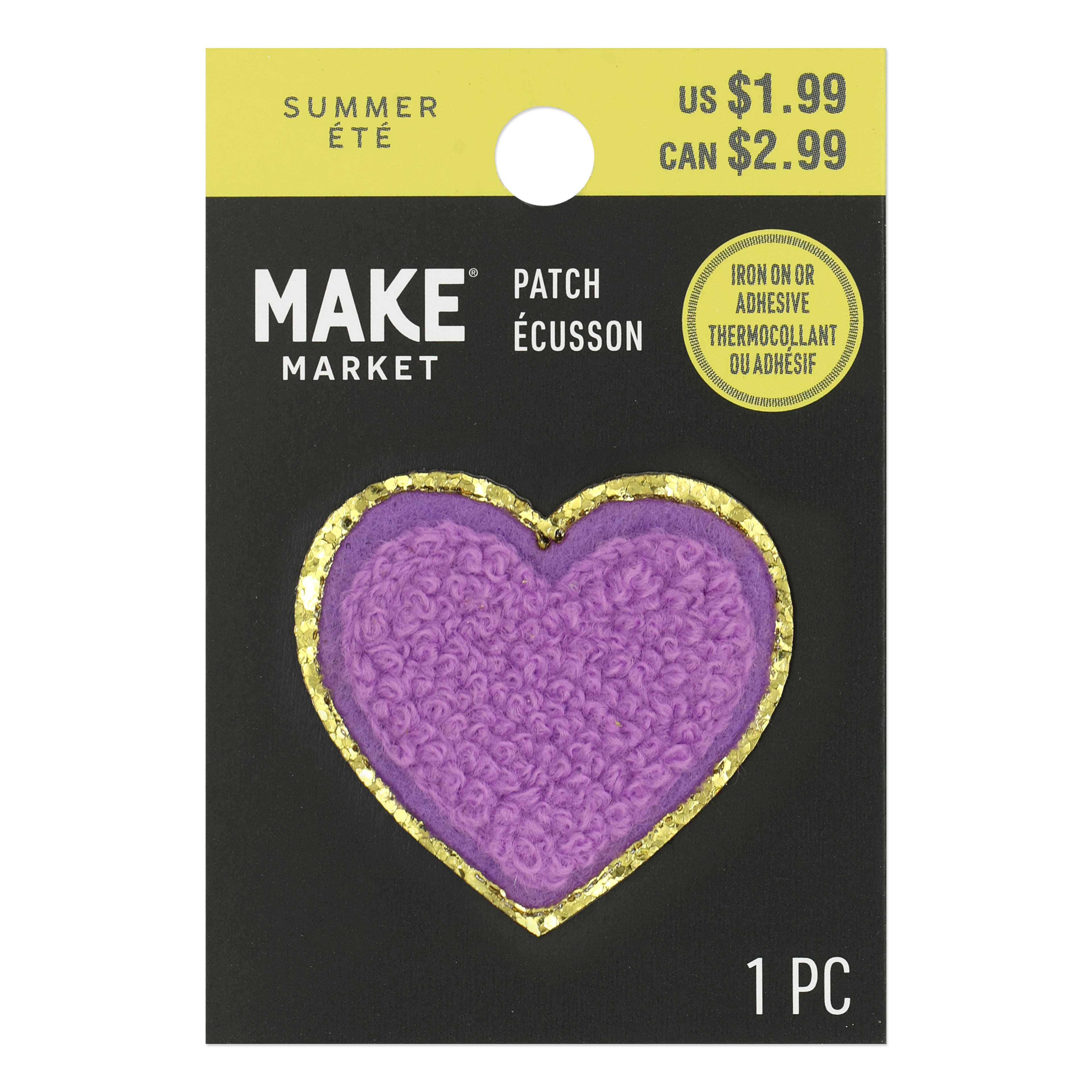 Mini Lavender Chenille Letter Iron On &#x26; Adhesive Patch by Make Market&#xAE;