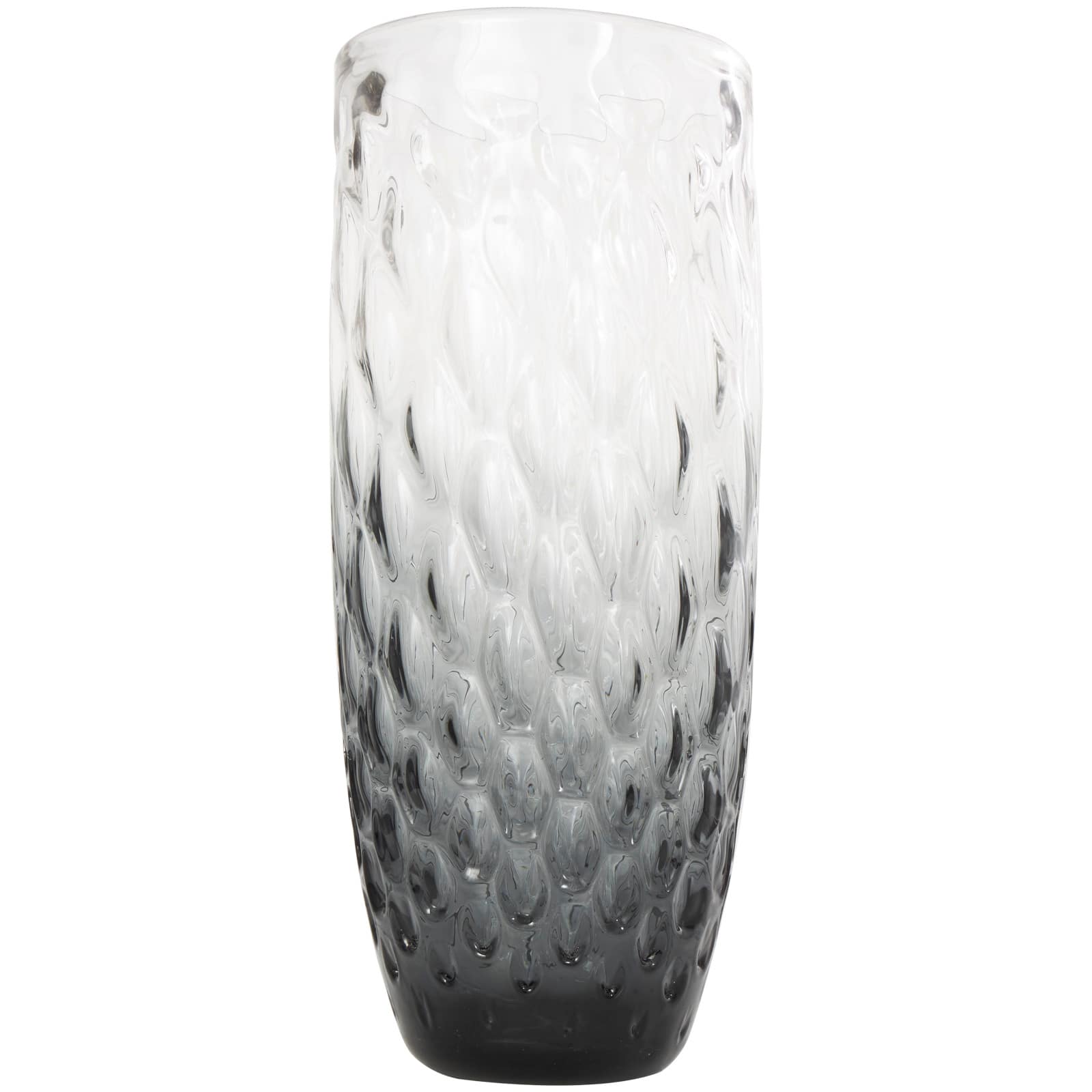 24&#x22; Black Ombre Handmade Glass Vase
