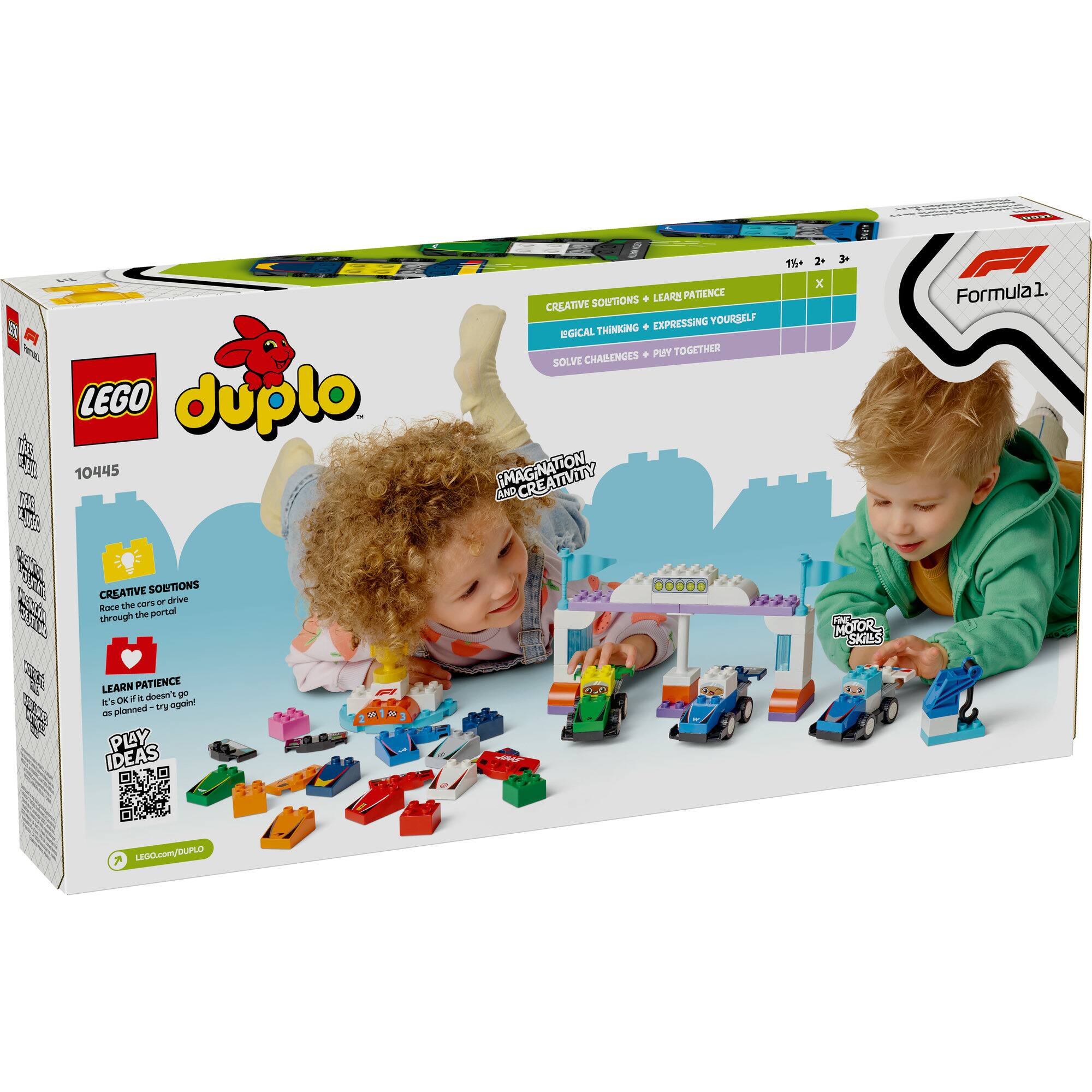 LEGO® DUPLO® Town F1® Team Race Cars & Drivers Building Toy for Family Fun 10445