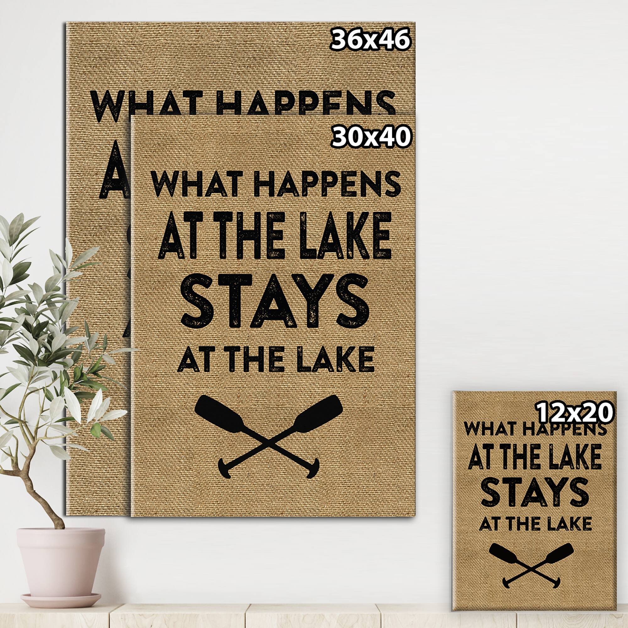 Designart - Stays At The Lake - Lake House Canvas Wall Art