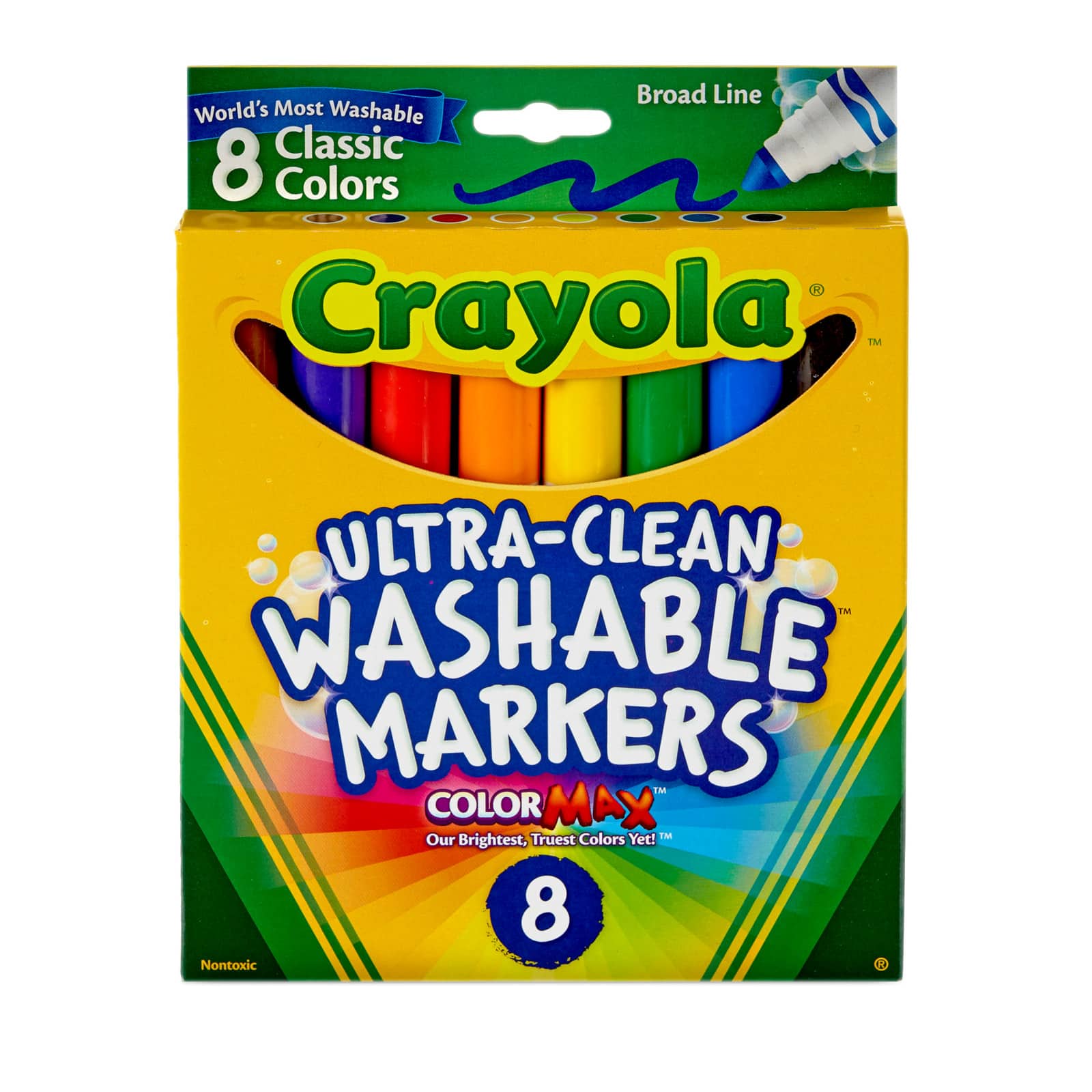 12 Packs: 8 ct. (96 total) Crayola&#xAE; Washable&#x2122; Classic Broad Line Marker Set