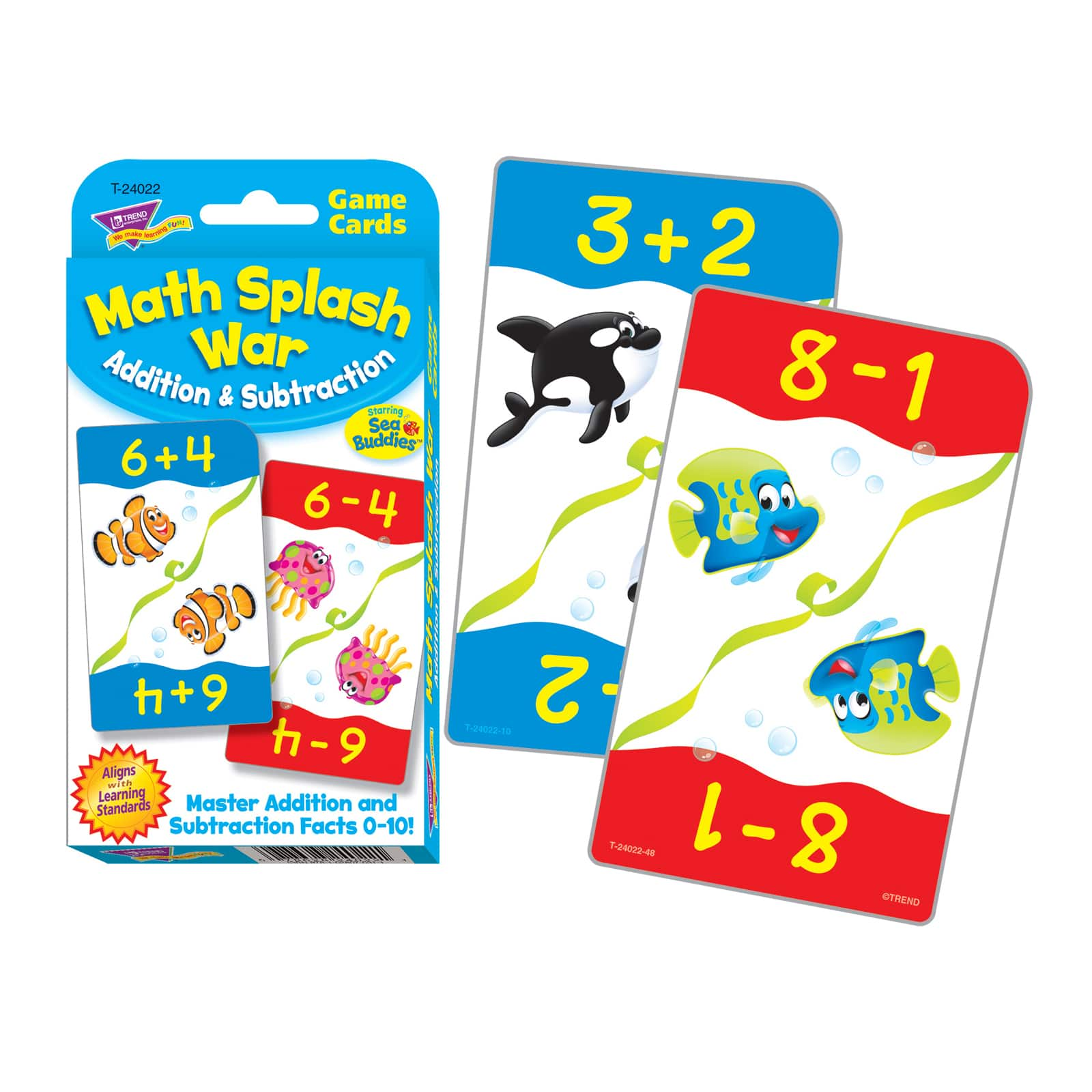 Trend Enterprises&#xAE; Math Splash War Addition &#x26; Subtraction, 12 Packs