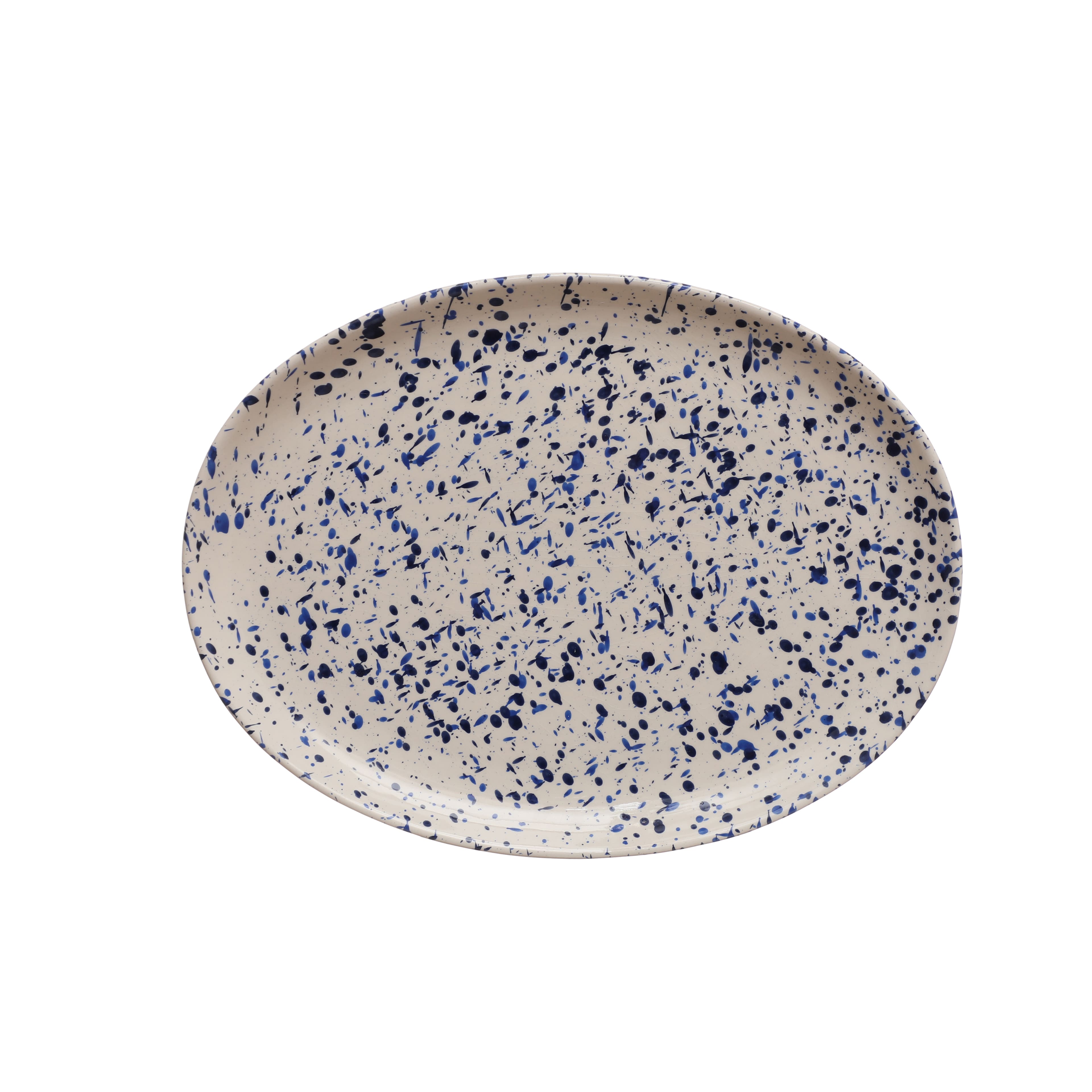 12&#x22; Blue &#x26; White Splattered Platter by Ashland&#xAE;