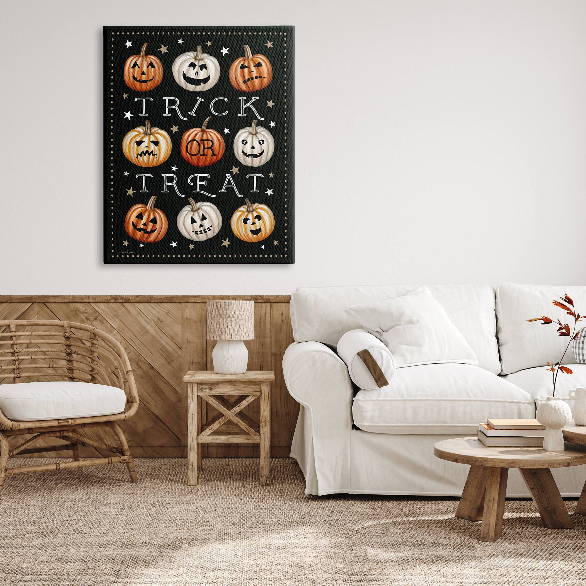 Stupell Industries Trick Or Treat Jack-o-Lanterns Canvas Wall Art