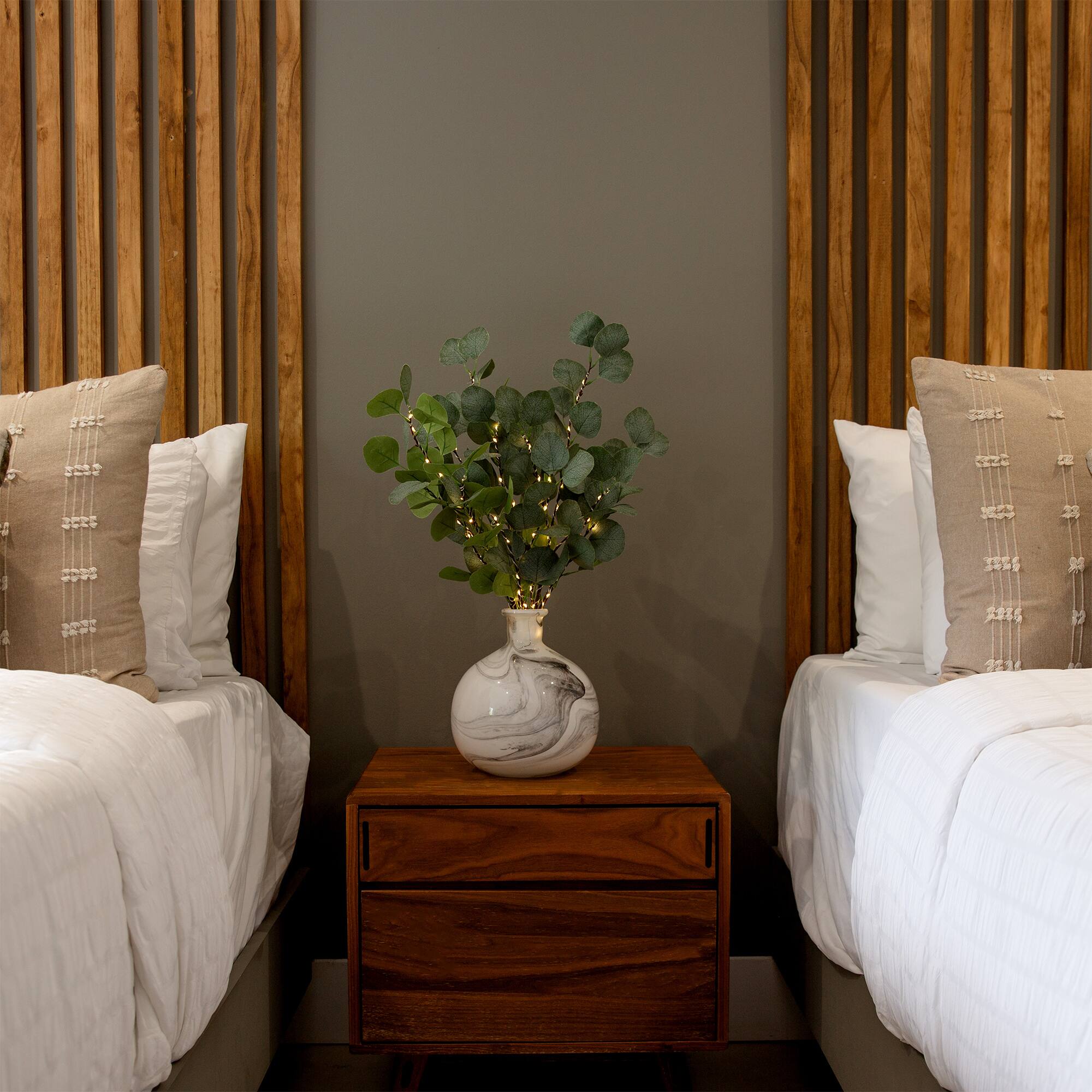 23" Pre-Lit Eucalyptus Branch Stem Set