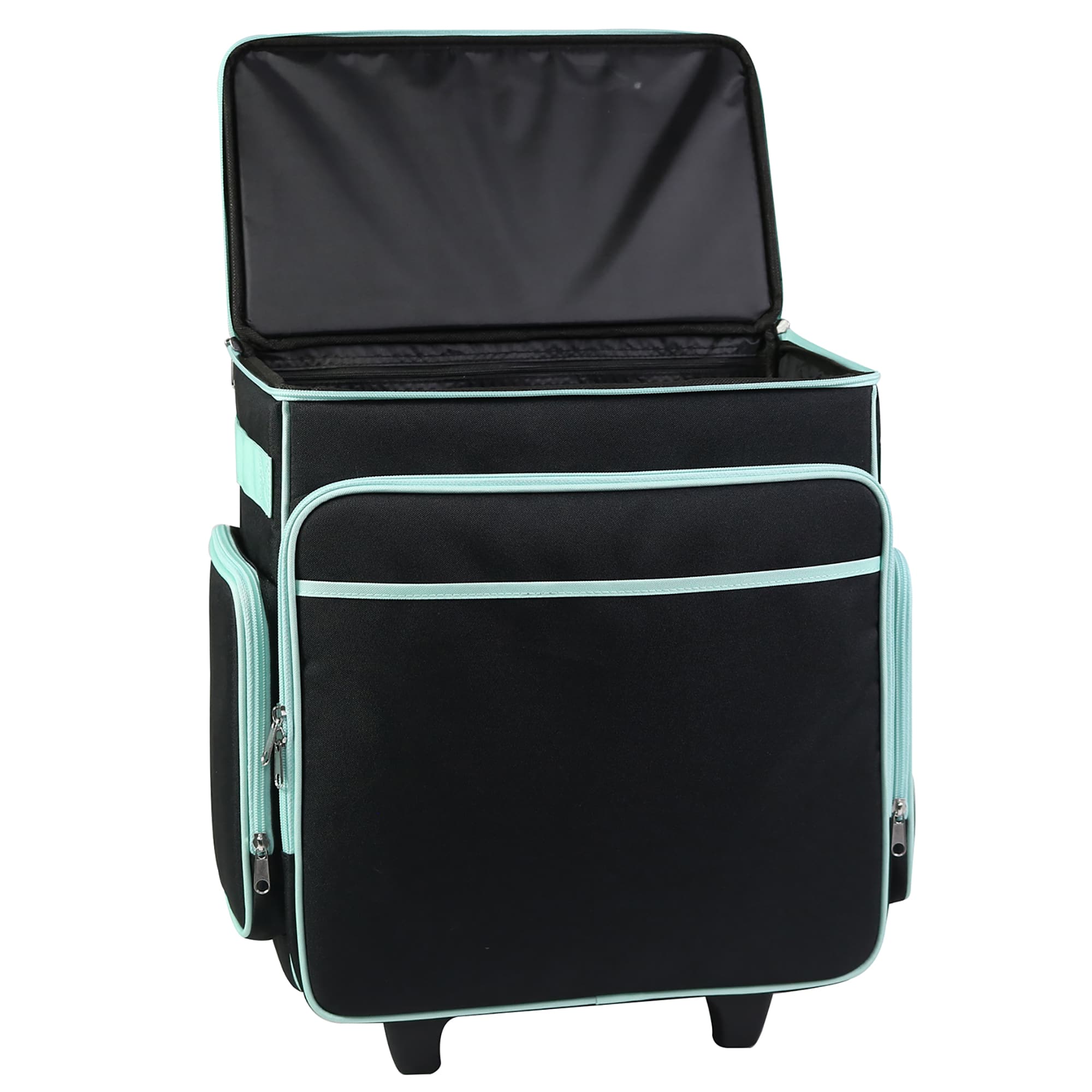 Everything Mary Black & Teal Rolling Craft Bag