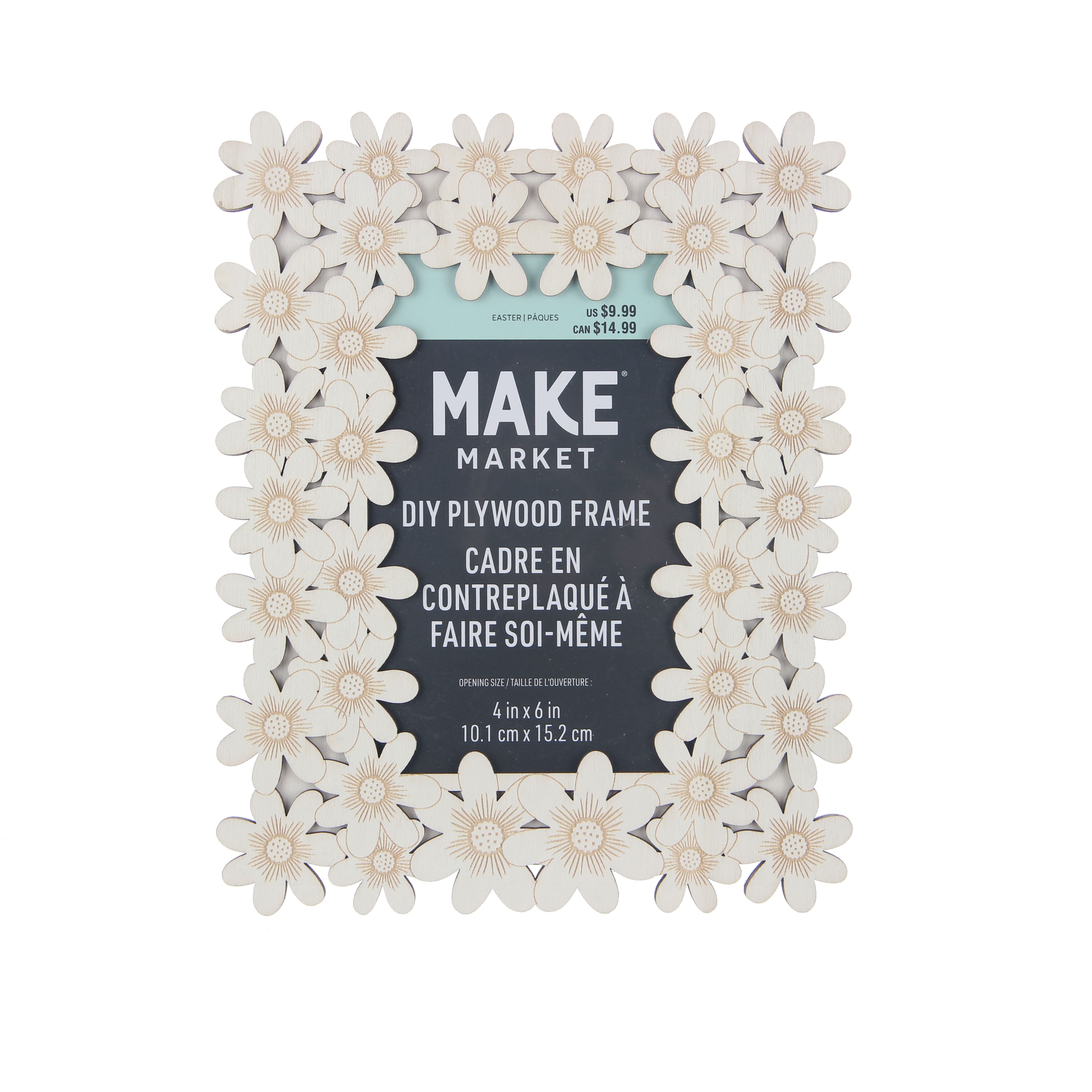 4&#x22; x 6&#x22; Flower DIY Plywood Frame by Make Market&#xAE;