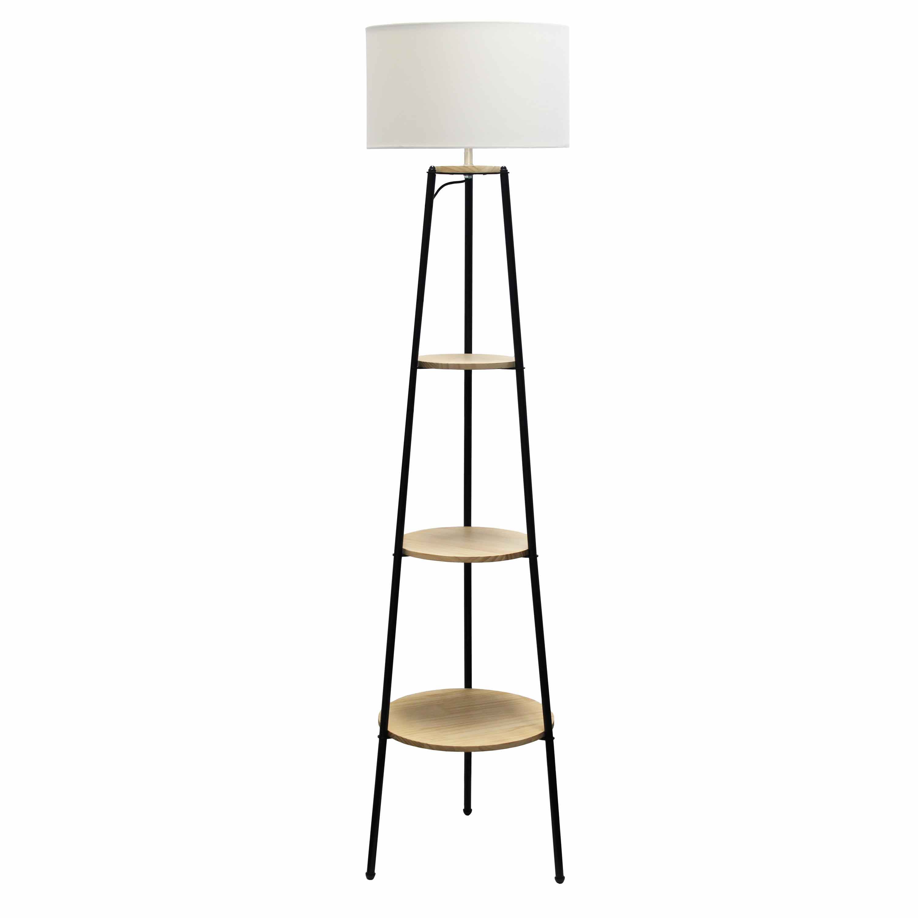 Simple Designs 62.5&#x22; Tripod 3 Tier Floor Lamp